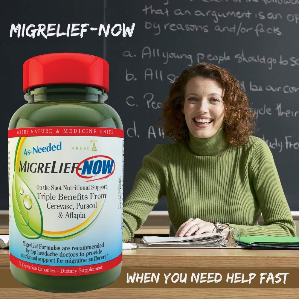 MigreLief-Now Fast-Acting Formula, As-Needed Nutritional Support for Migraine and Headache Sufferers - 60 Vegetarian Capsules MigreLief uk supplements