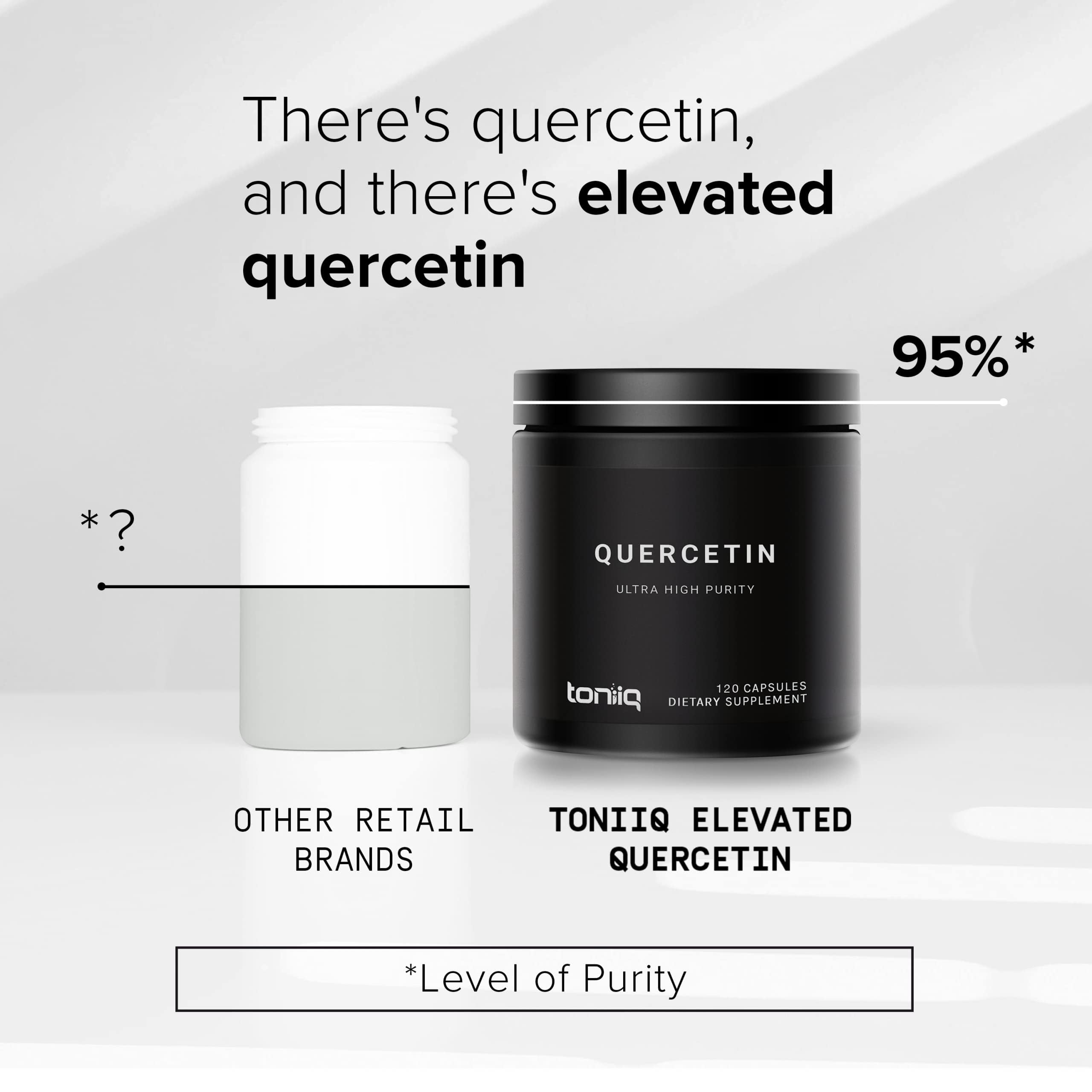 Toniiq Ultra High Purity Quercetin Capsules - 95%+ Highly Purified and Bioavailable - 1000mg Per Serving - 120 Capsules Quercetin Supplement Toniiq uk supplements