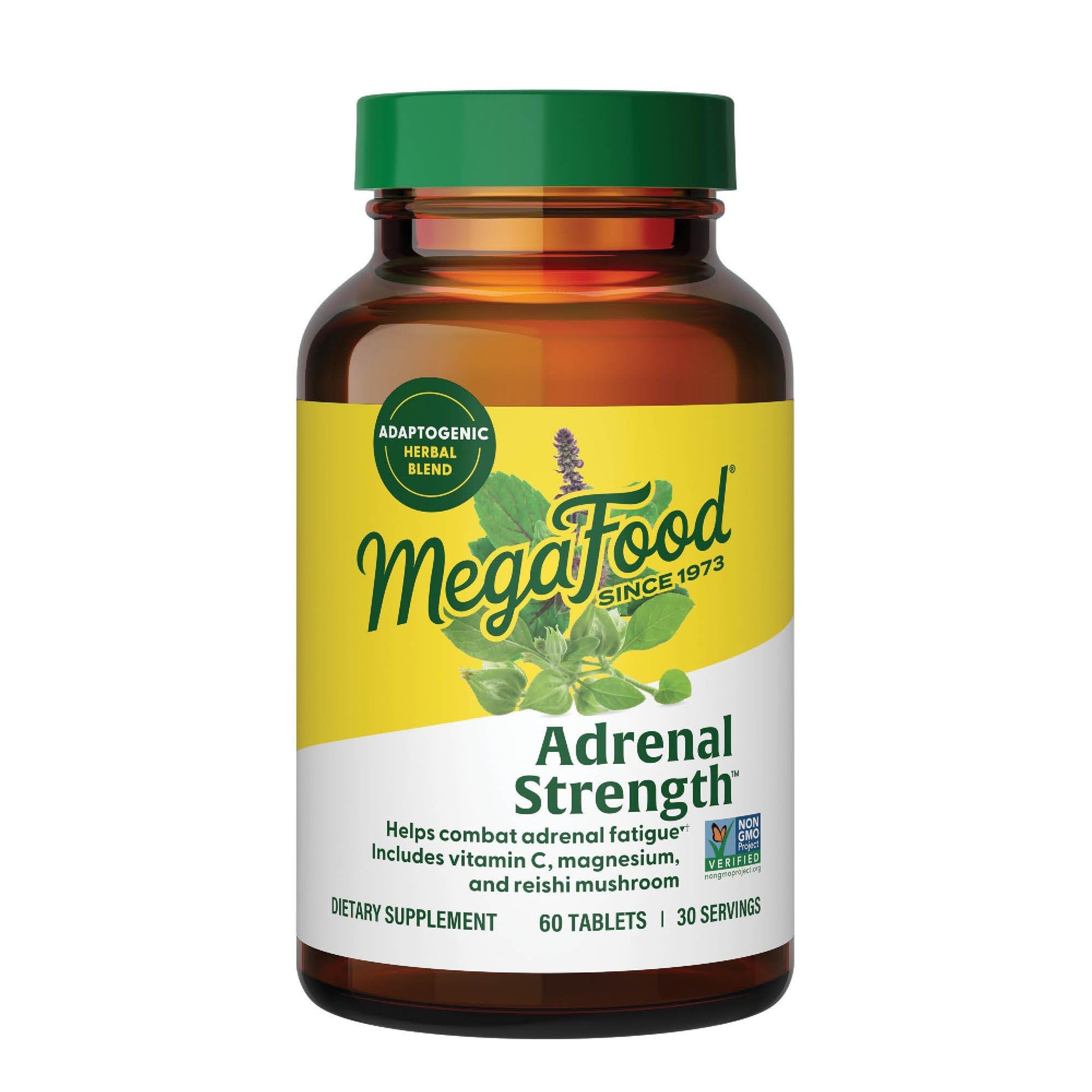 MegaFood Adrenal Strength - Adrenal Support Supplements with Ashwagandha and Magnesium Glycinate, Vitamin C, Holy Basil, Astragalus, Reduces Cortisol Levels - Vegetarian - 60 Tablets (30 Servings) MegaFood uk supplements