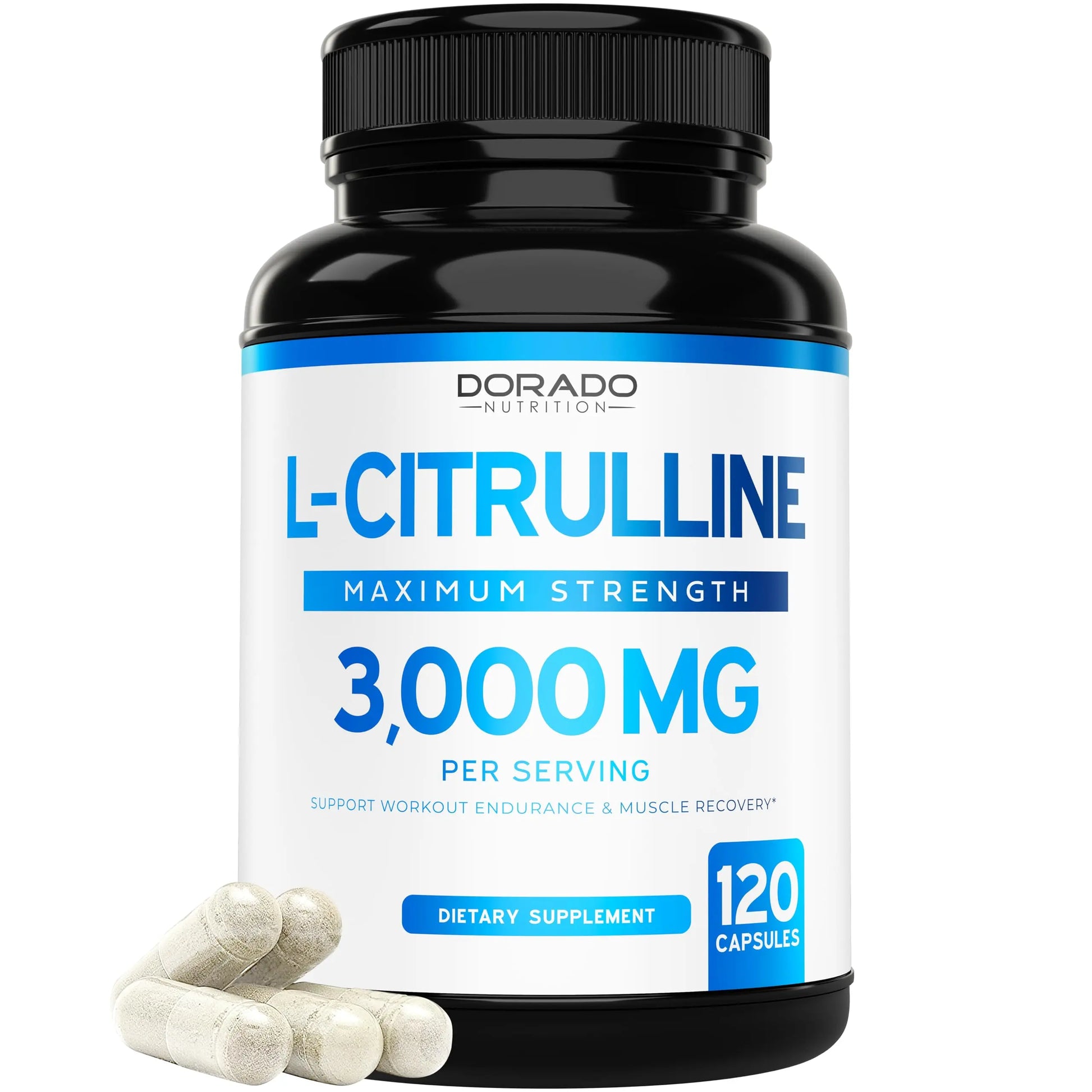 L Citrulline 3000mg Supplement (120 Capsules) Support L Arginine & Nitric Oxide Pills - L-Citrulline For Men & Women - Muscle Recovery & Pump Supplement - 3rd Party Tested DORADO NUTRITION uk supplements