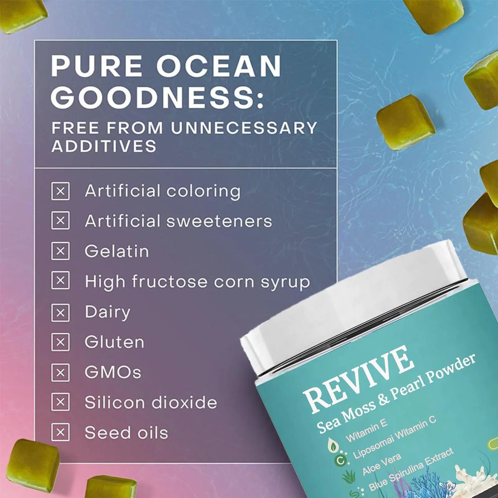 Giamau Revive Hair Gummies, Sea Moss Gummies, Natural Nutrient Blend for Hair Health Support – Gluten-Free, No Harsh Chemicals, 60 Gummies (1) Giamau uk supplements