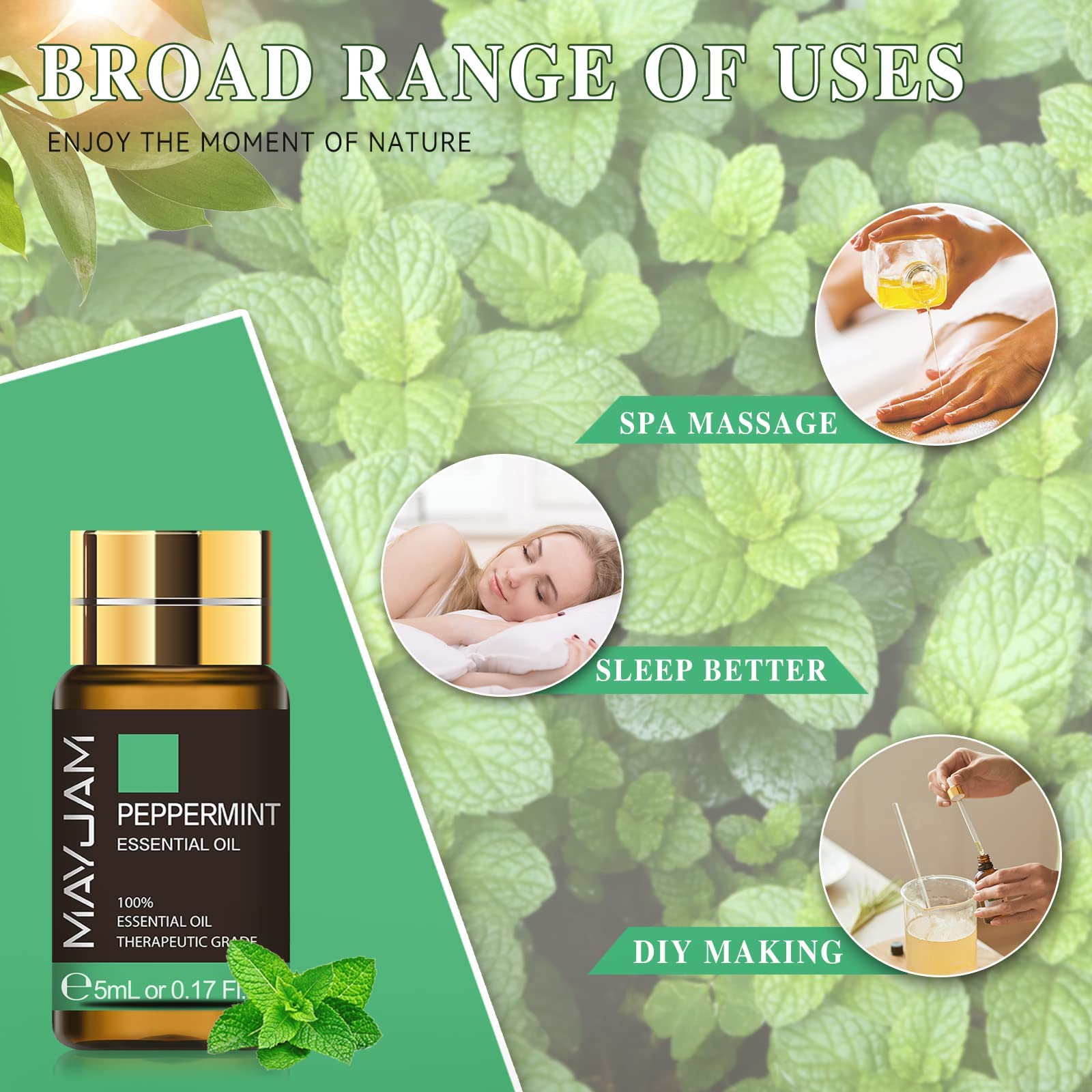 MAYJAM Tea Tree 20 Pcs Pure Essential Oil Gift Set, for Diffuser, Humidifiers, Skin Care, Massage MAYJAM uk supplements