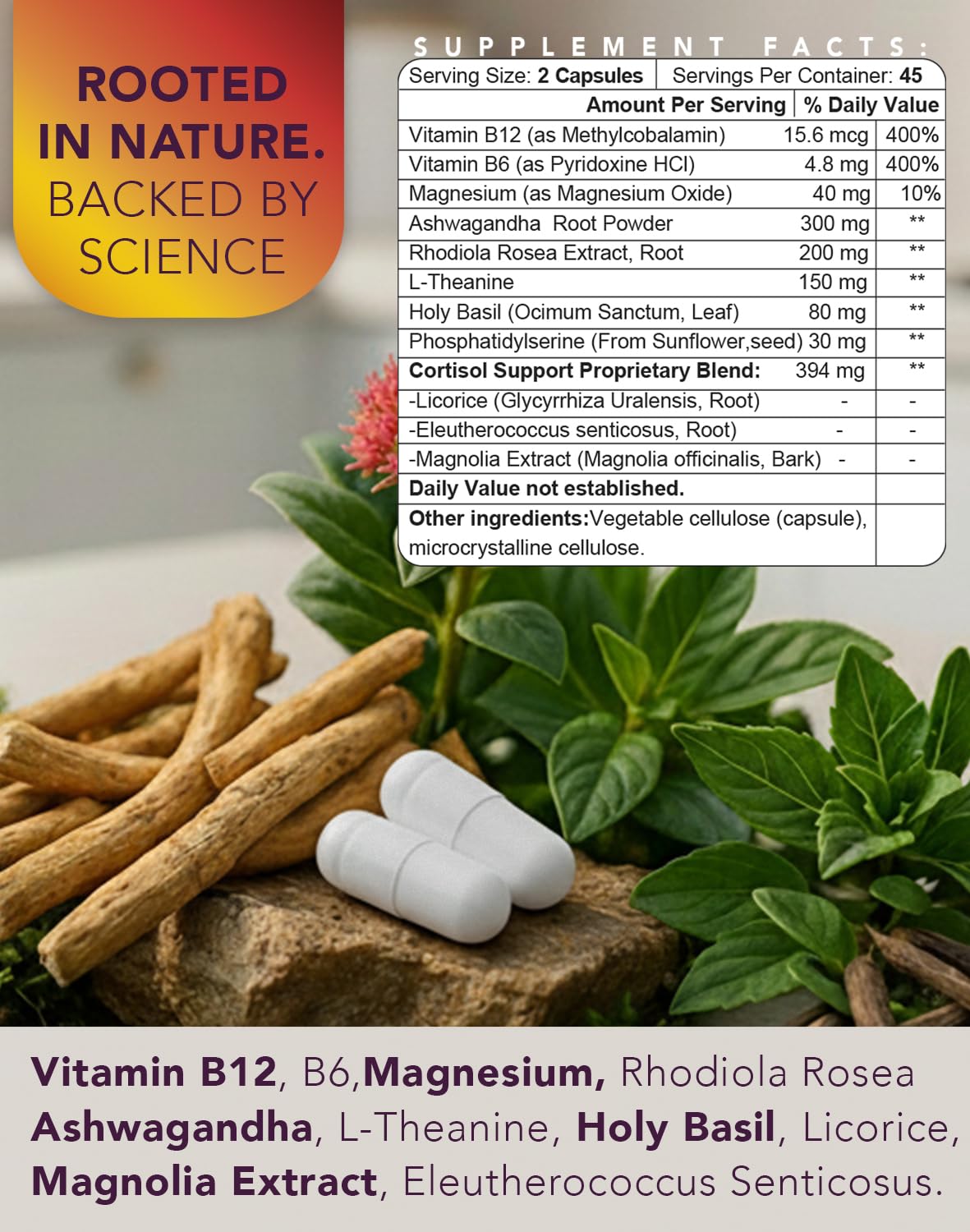 Cortisol Manager – Adrenal Support Supplement for Women & Men – Natural Stress Relief, Calm & Sleep Support – Cortisol Reducer with Ashwagandha, Magnesium, L-Theanine & Rhodiola – 90 Vegan Capsules ONE 365 uk supplements