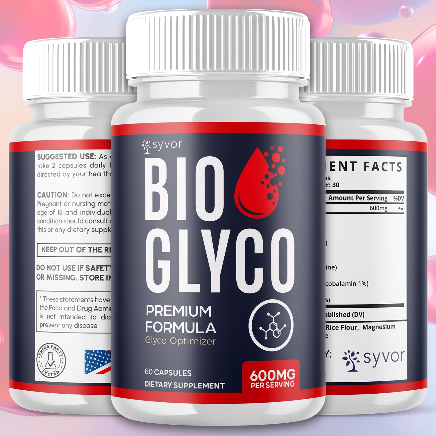 (2 Pack) Bio Glyco Capsules, Official BioGlyco Blood Health Support Pills with All Natural Ingredients, Advanced Blood Optimizer with Maximum Strength Premium Vitamins for Women & Men (120 Capsules) Syvor uk supplements
