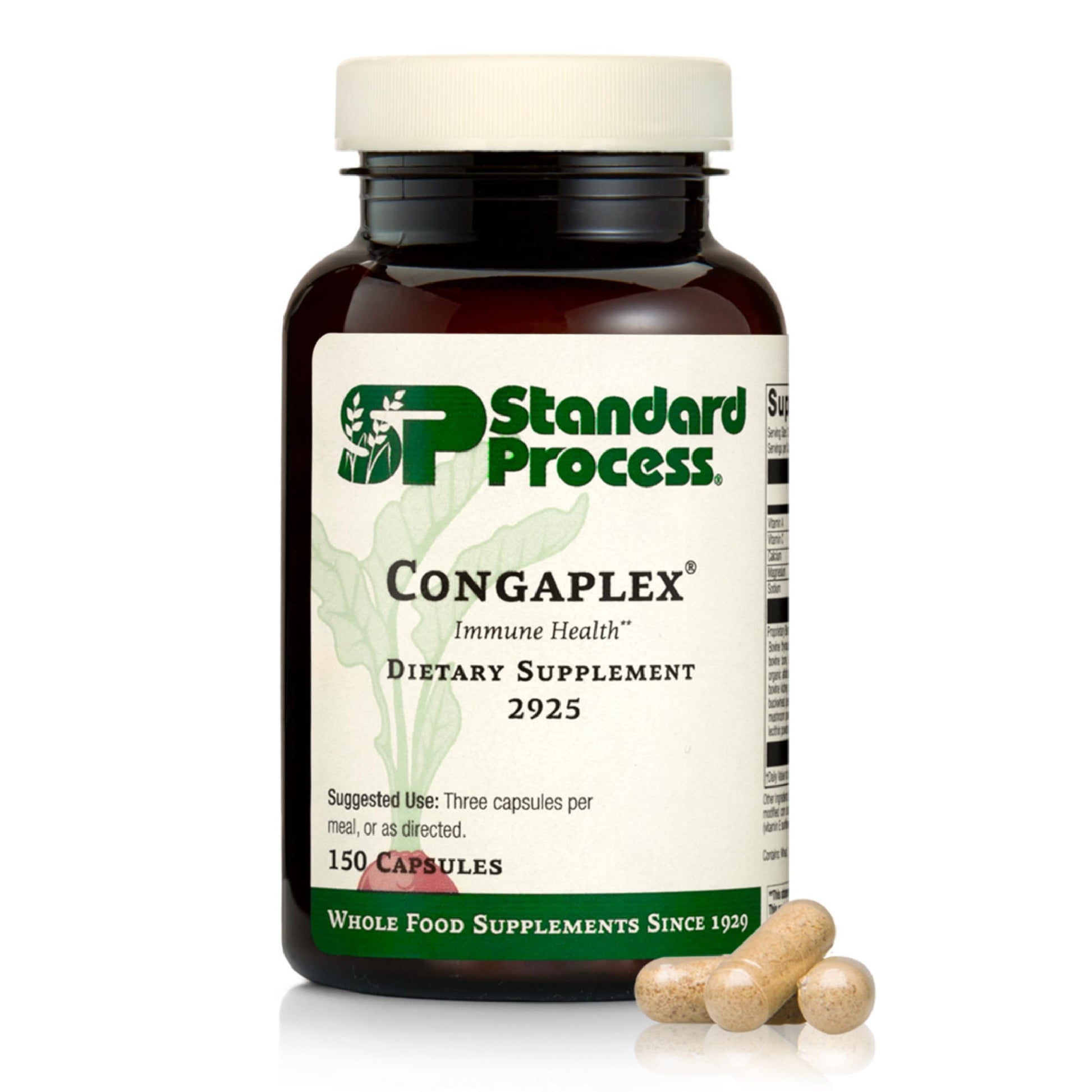 Standard Process Inc. Congaplex - Thymus Gland Support Supplement - Immune Health with Calcium Lactate, Magnesium, Vitamin C & Vitamin A - Immune System Aid with Mushroom Powder - 150 Capsules Standard Process Inc. uk supplements