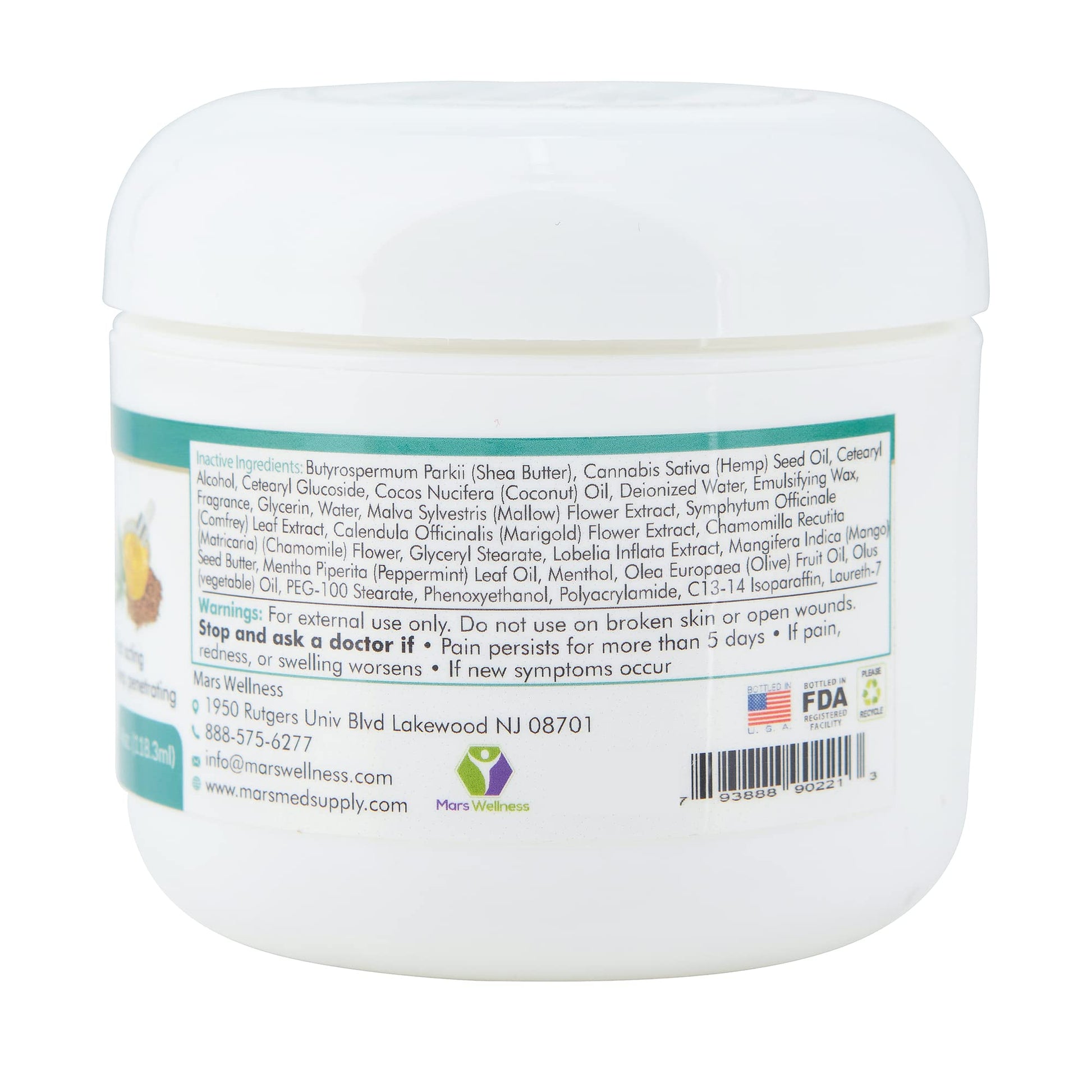 MARS WELLNESS MG+ Hemp Pain Cream (4 oz) - Maximum Strength Arnica & Magnesium Cream for Sore Legs, Joints & Muscle Cramps - Unisex Adults MARS WELLNESS uk supplements
