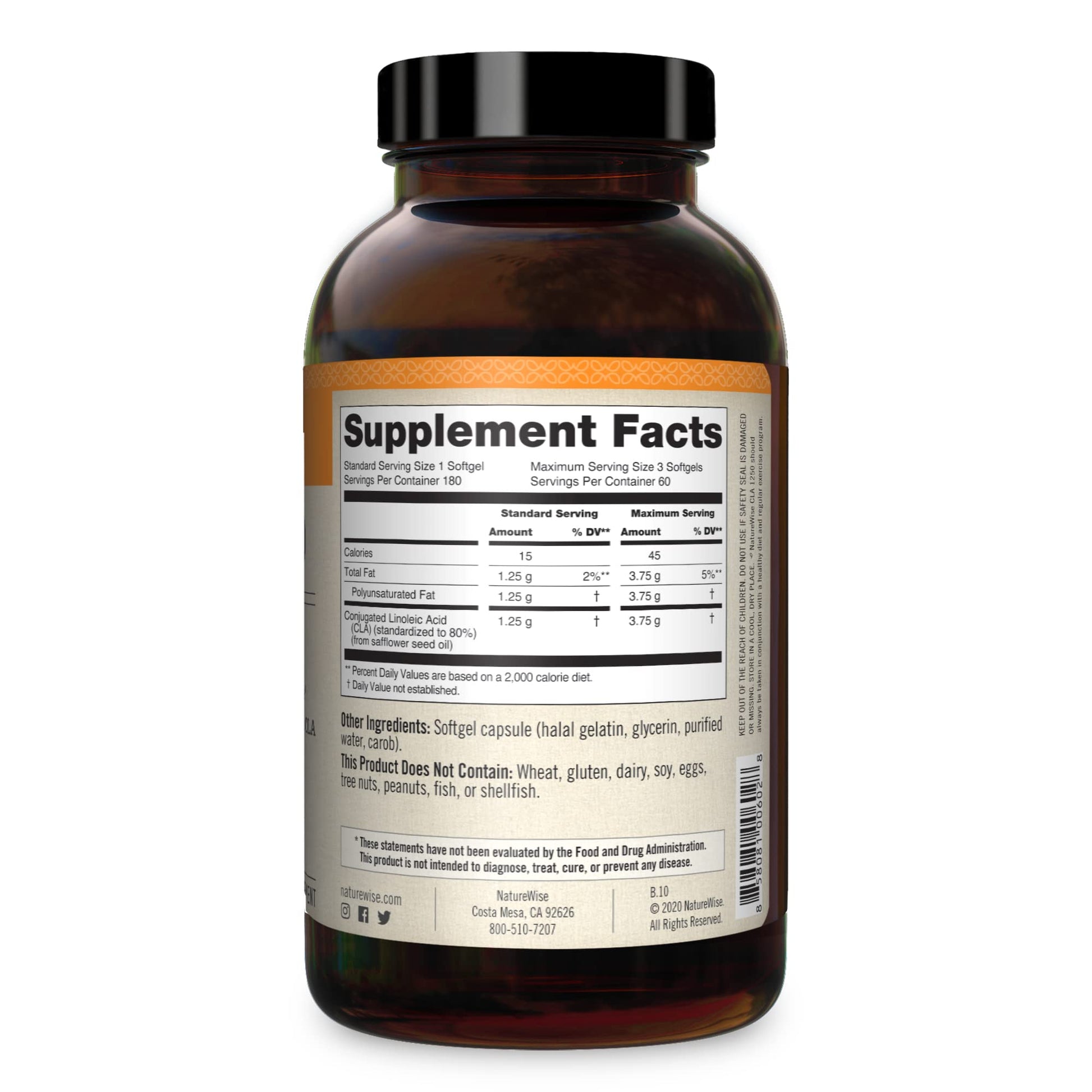 NatureWise CLA 1250 Support Exercise Naturally (2-Month Supply), Support Fitness goals NatureWise uk supplements