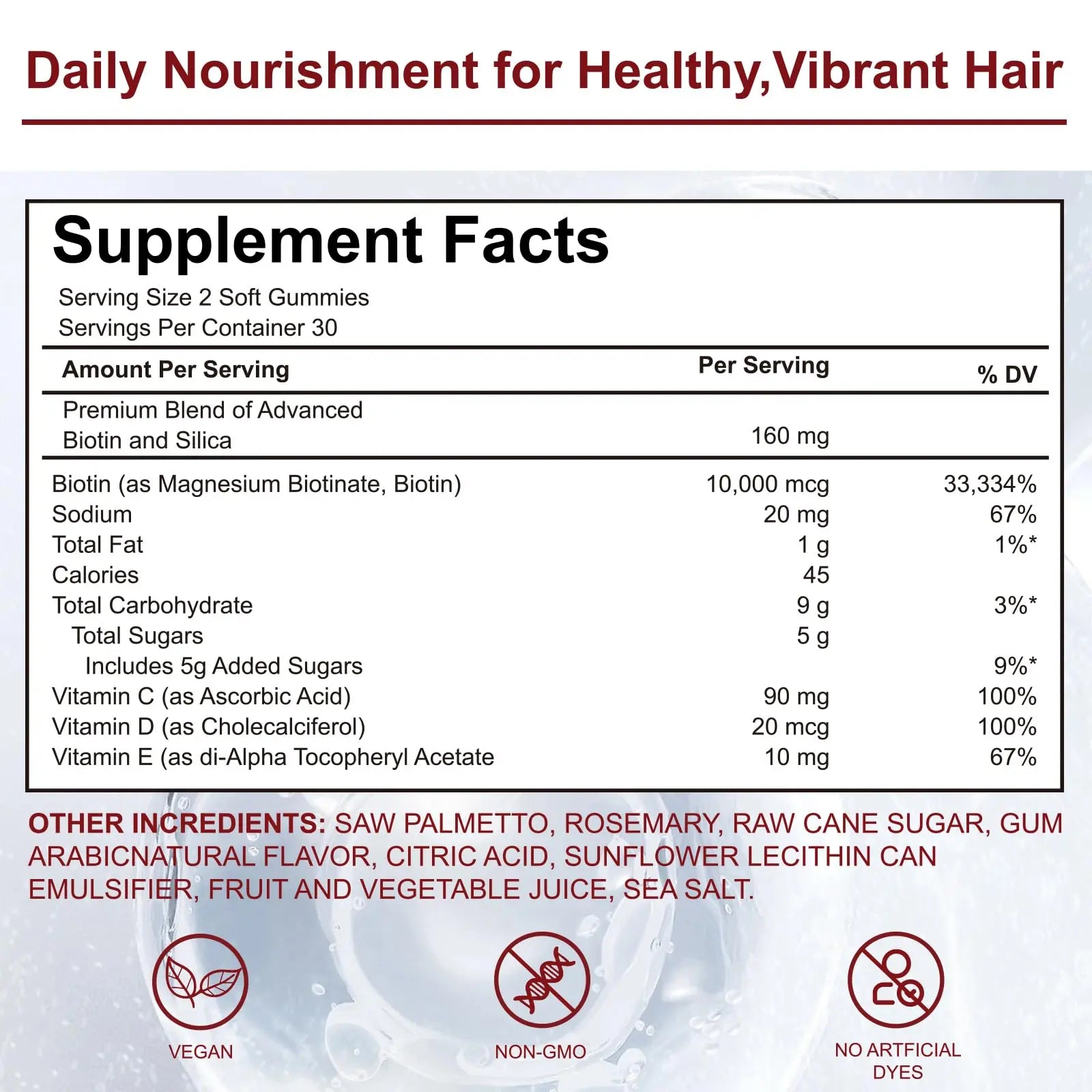 YYLLYY Hair Growth Vitamins Gummies | with Biotin, Vitamin C & E, Botanical Extracts | Supports Healthy Hair Growth & Strength, Skin & Nail Care YYLLYY uk supplements