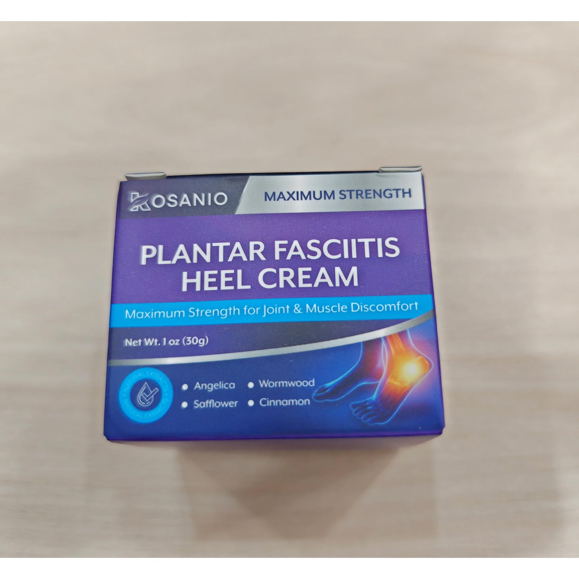 KOSANIO Plantar Fasciitis Relief Cream - Heel Discomfort Relief for Plantar Fasciitis, Foot, Knee, Hands, Legs - Natural Herbal Concentrate Formula - (30g / 1 oz (Pack of 1)) KOSANIO uk supplements