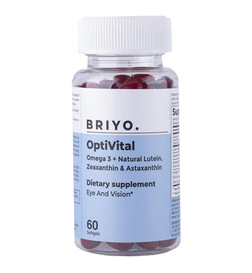 Briyo OptiVital Eye Health Supplement – Lutein, Zeaxanthin, Astaxanthin & Omega-3 from Natural Sources – Supports Vision Briyosis uk supplements