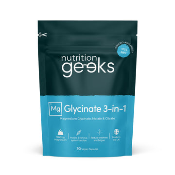 Magnesium Glycinate 3-in-1 Complex - 1800mg Supplements as Bisglycinate, Citrate Nutrition Geeks uk supplements