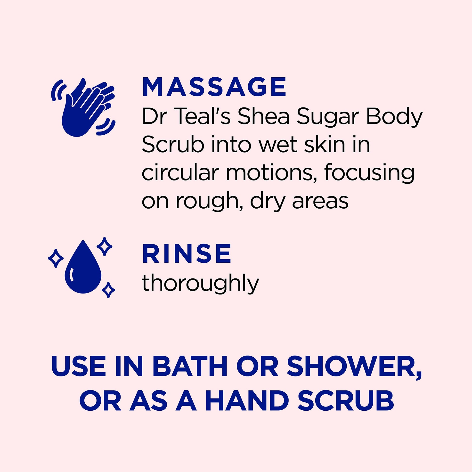 Dr Teal's Shea Sugar Body Scrub, Rose with Essential Oil, 19 oz (Pack of 3) Packaging May Dr Teal's uk supplements