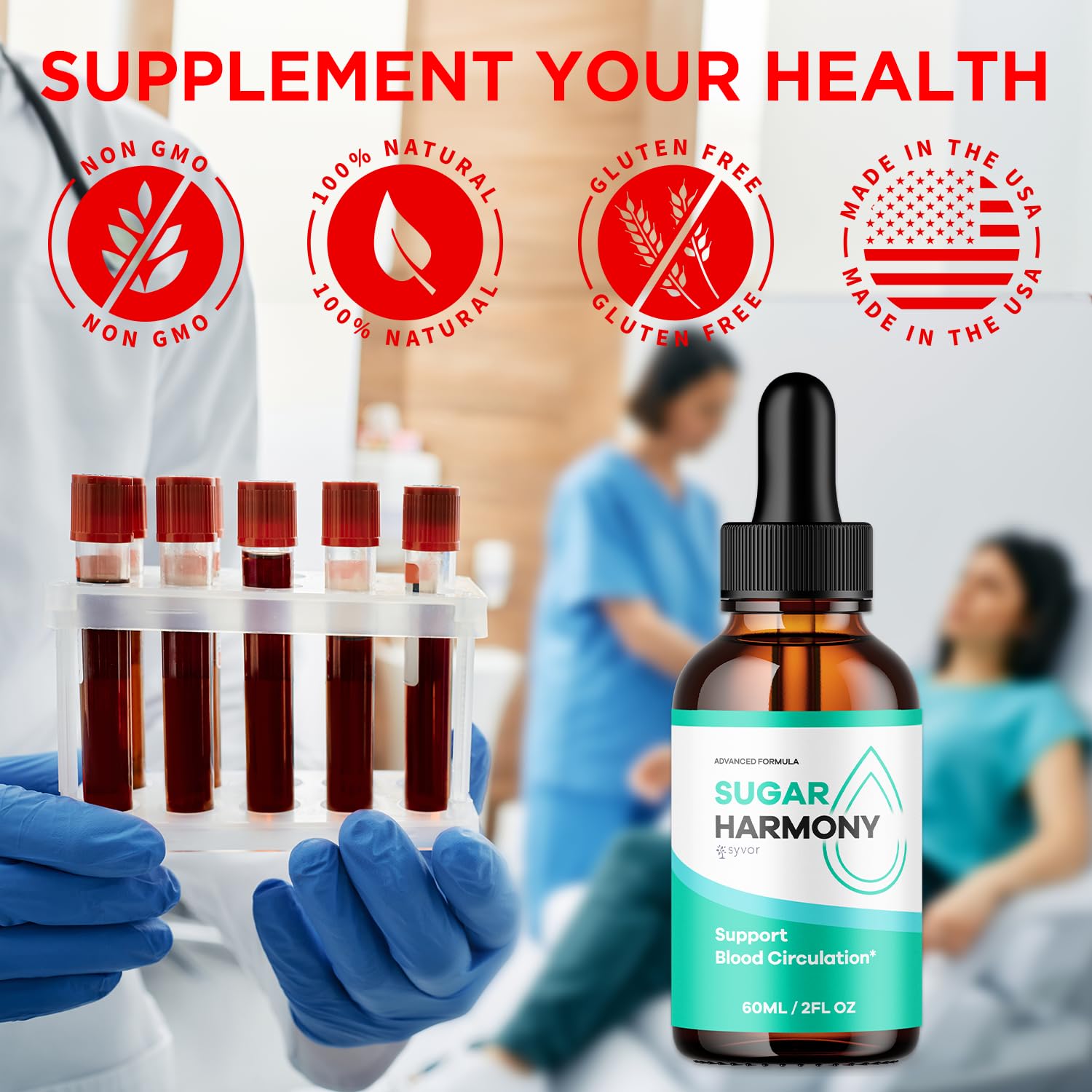 (3 Pack) Sugar Harmony Drops, Official SugarHarmony Liquid Drops with All Natural Ingredients, Advanced Formula Support Supplement with Maximum Strength Premium Vitamins for Women & Men (90 Servings) Syvor uk supplements