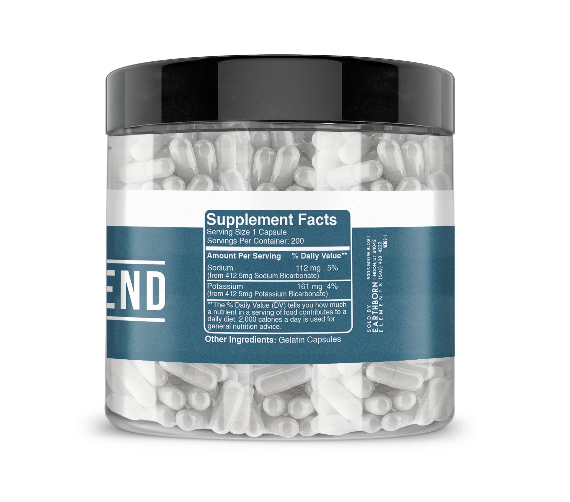 Earthborn Elements Bicarb Blend 200 Capsules, Pure & Undiluted, No Additives Earthborn Elements uk supplements