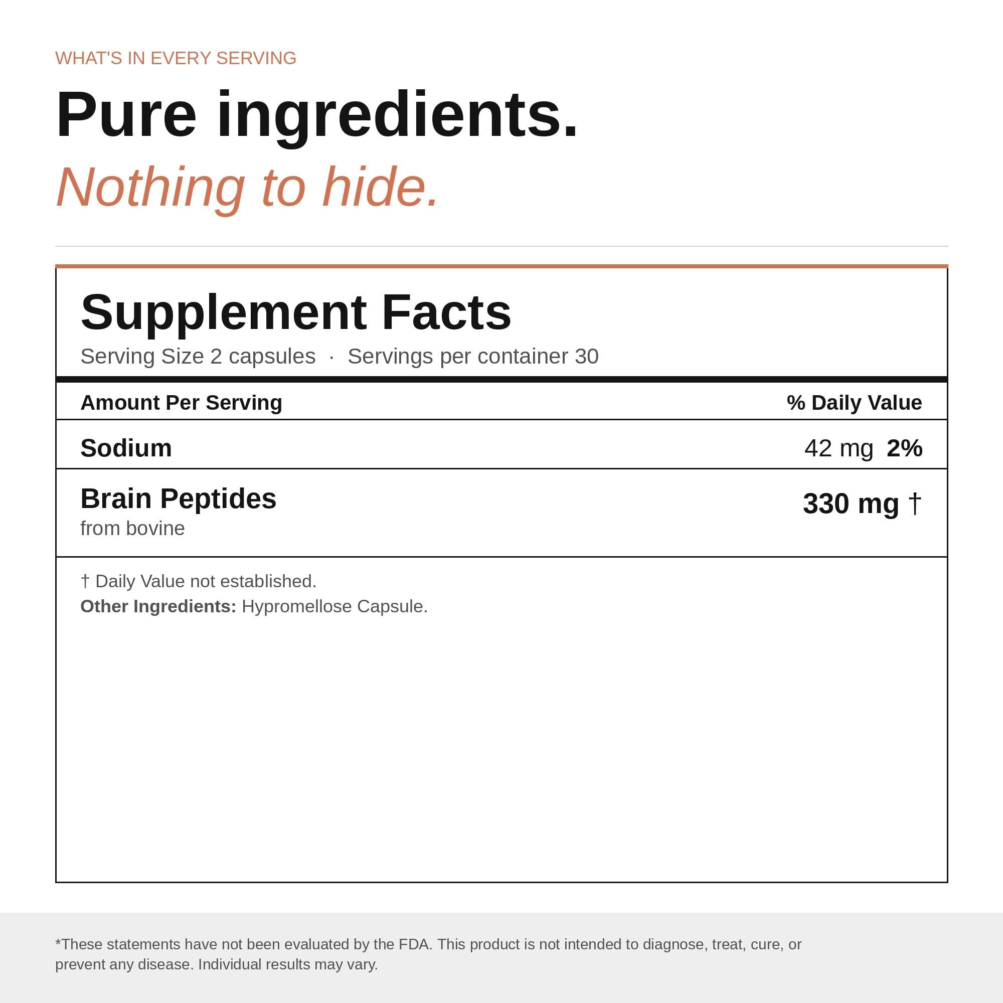 Nootropic Brain Supplement – Grass-Fed Bovine Brain Peptides for Focus, Memory & Mental Clarity – Ancestral Cognitive Support – Argentine Pasture-Raised, Non-GMO – 60 Capsules VILLAR BIOTECH uk supplements
