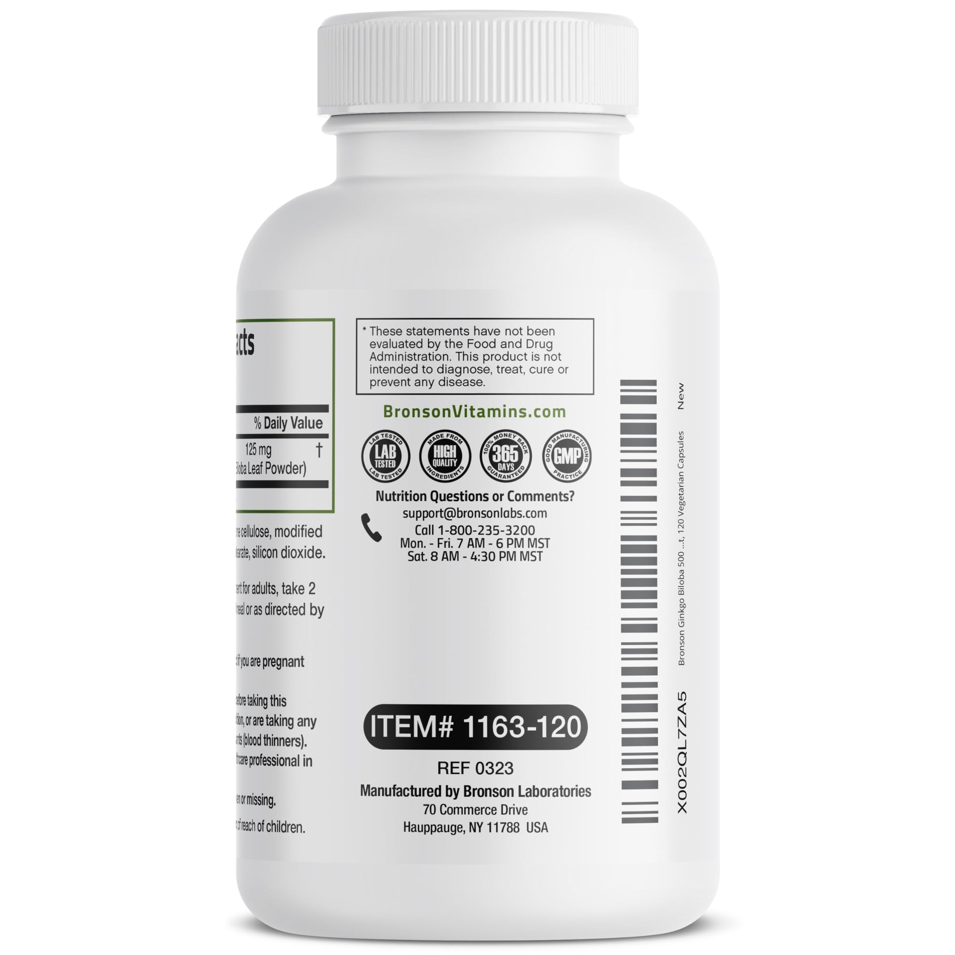 Bronson Ginkgo Biloba Extra Strength 125mg (4:1 Extract) Equivalent to 500mg Bronson uk supplements