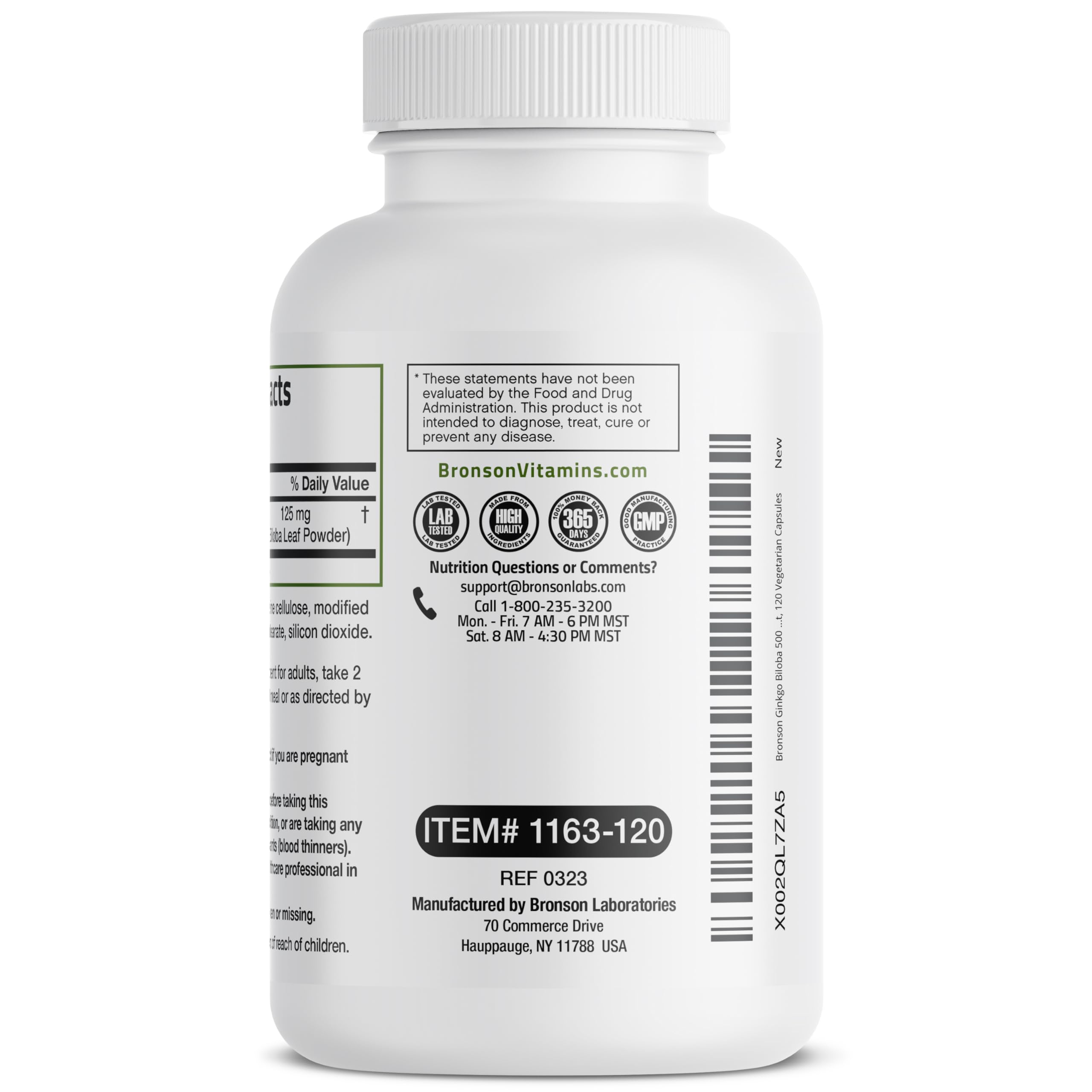 Bronson Ginkgo Biloba Extra Strength 125mg (4:1 Extract) Equivalent to 500mg Bronson uk supplements