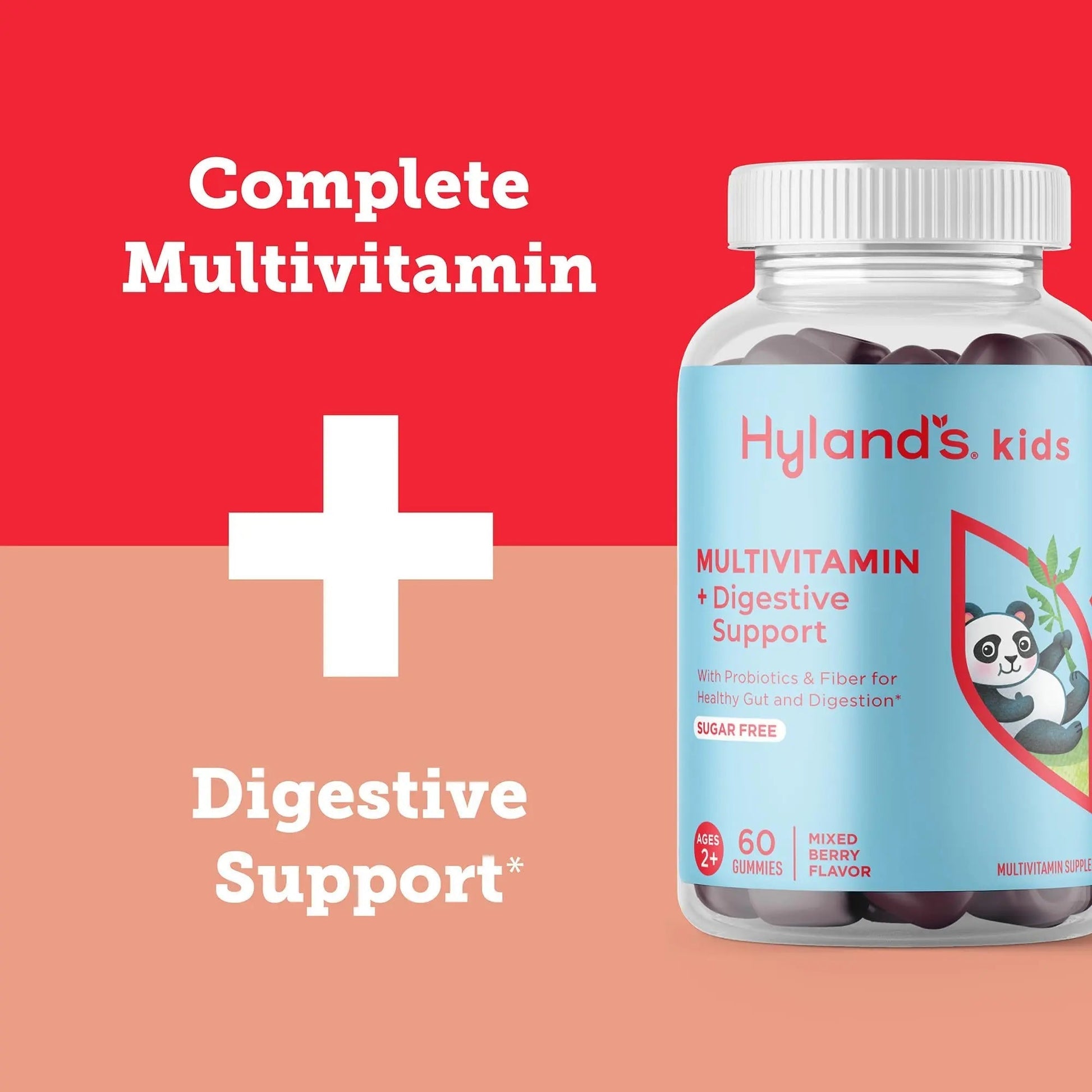 Hyland's Kids Multivitamin + Digestive Support Children's Supplement, Sugar Free Mixed Berry Flavored Gummies with Probiotics & Fiber, 60ct Bottle Hyland's uk supplements