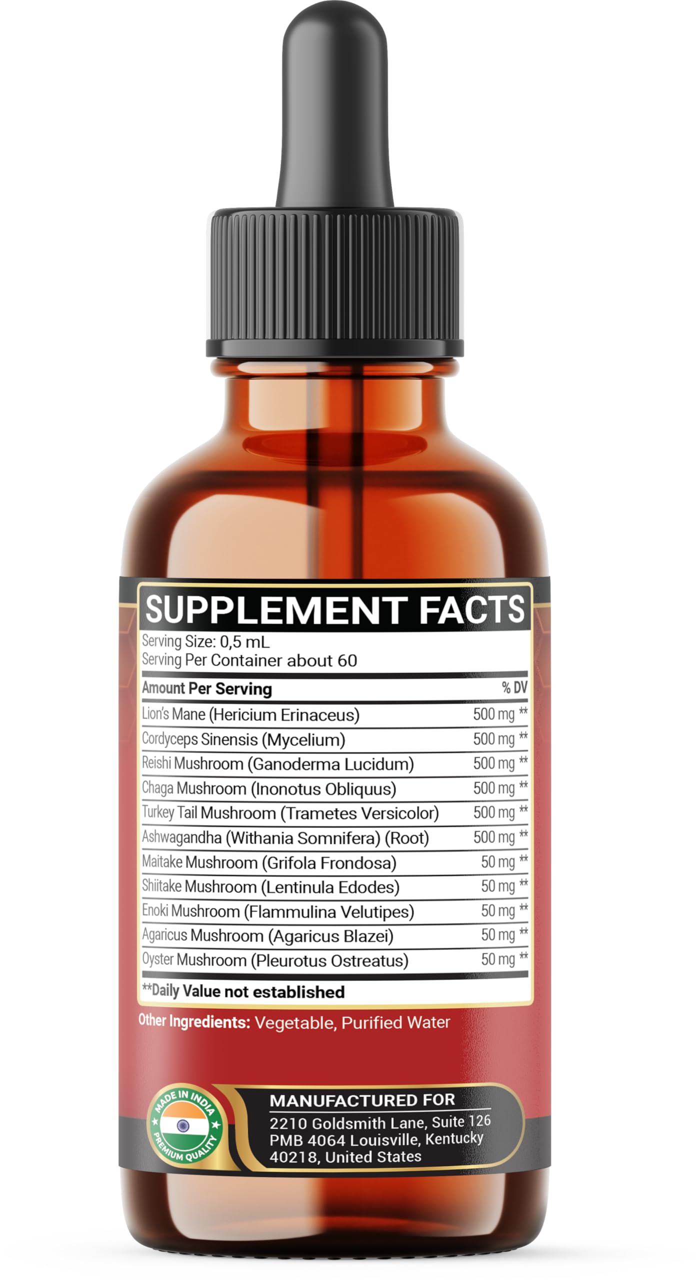 Penhoment 6in1 Sea Moss Drops with Black Seed Oil Irish Seamoss, Ashwagandha, Burdock Root & Bladderwrack - 1FL Oz - 30 Day Supply Penhoment uk supplements