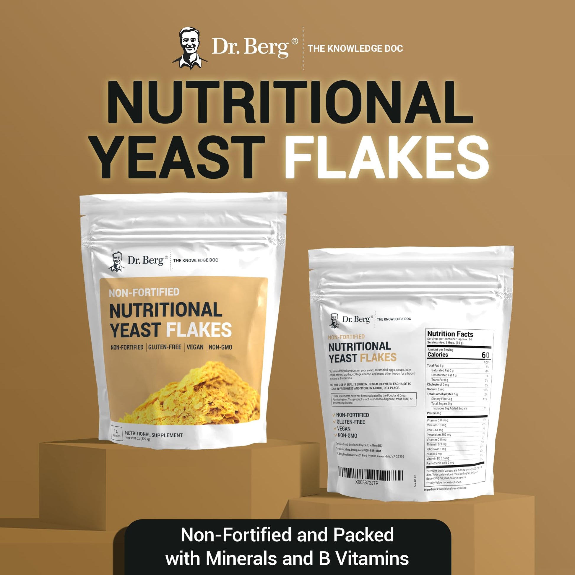 Dr. Berg Premium Nutritional Yeast Flakes - Delicious Non-Fortified Nutritional Yeast Dr. Berg Nutritionals uk supplements
