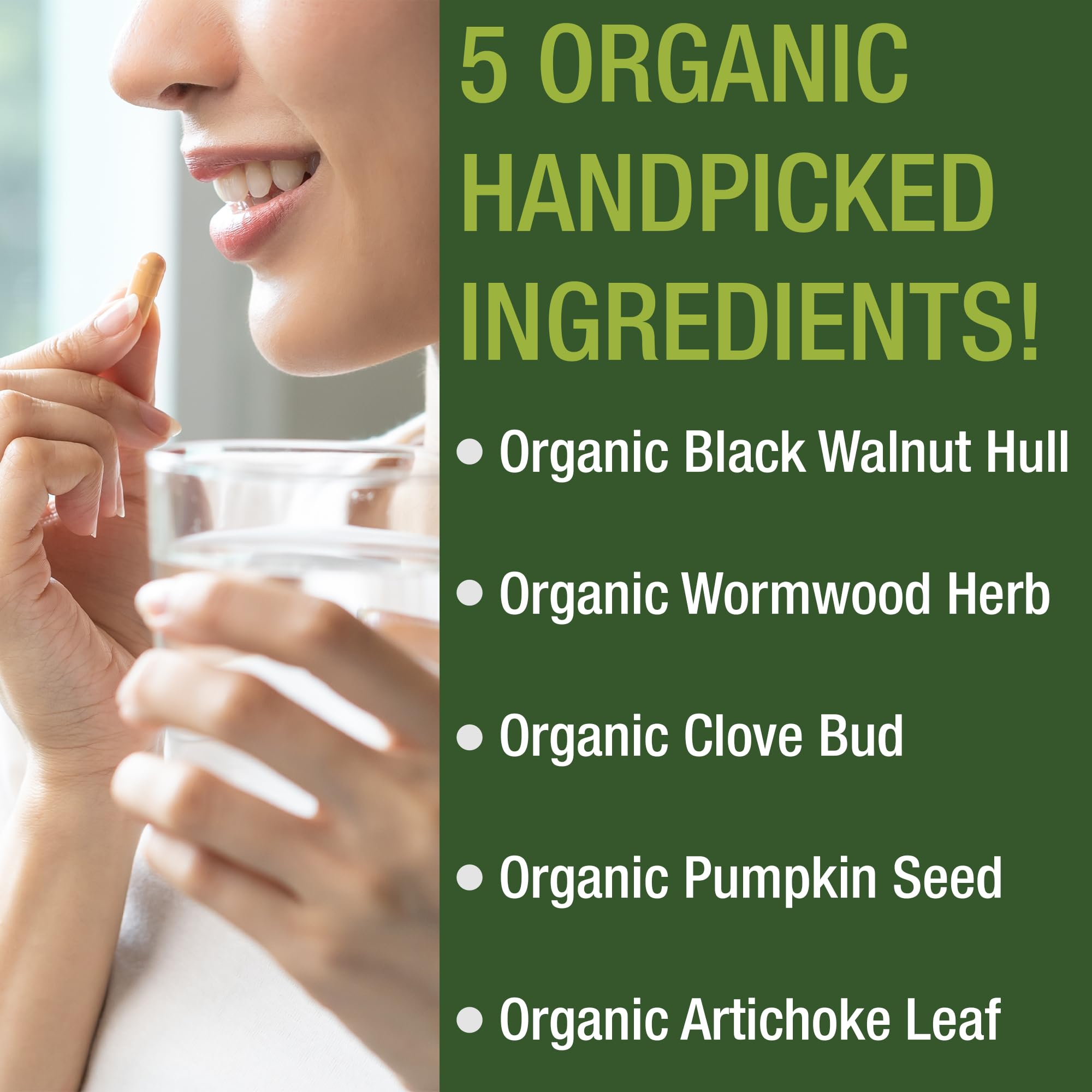 USDA Organic Wormwood Black Walnut Clove Cleanse for Humans. Elimination Detox + Intestinal Support Capsules Supplement for Adults and Kids. Pills with Artichoke and Pumpkin Seed for Added Benefits Peak Performance uk supplements