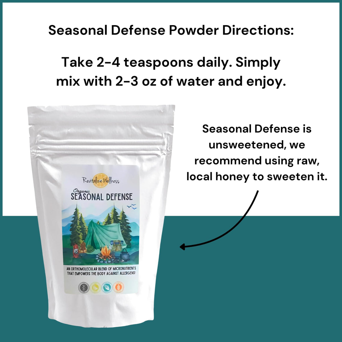 Revitalize Wellness Organic Seasonal Defense Powder Formerly Allergy Defense | Bromelain, Vitamin B3, Vitamin C, Quercetin, and NAC | No Sugar Added | Fruit Punch Flavor | 30 Servings Revitalize Wellness uk supplements
