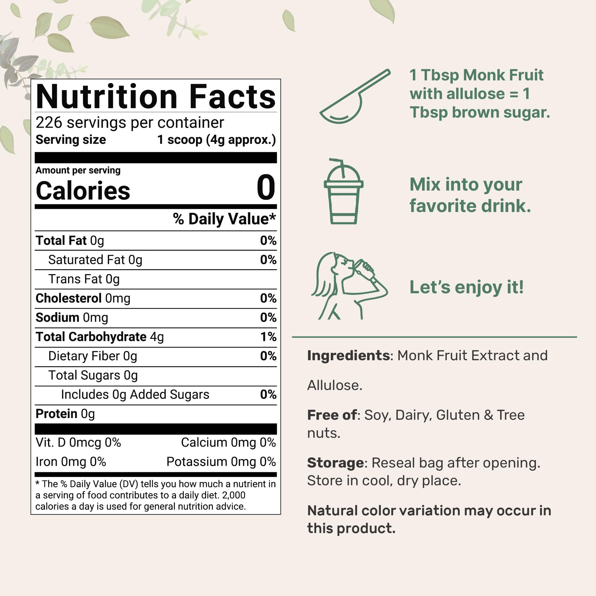 Golden Monk Fruit Sweetener with Allulose, 2 lbs | No Erythritol, No Aftertaste Micro Ingredients uk supplements