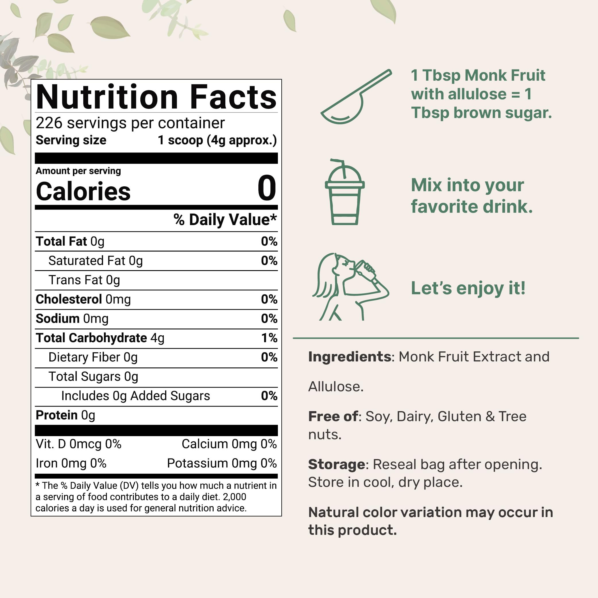 Golden Monk Fruit Sweetener with Allulose, 2 lbs | No Erythritol, No Aftertaste Micro Ingredients uk supplements