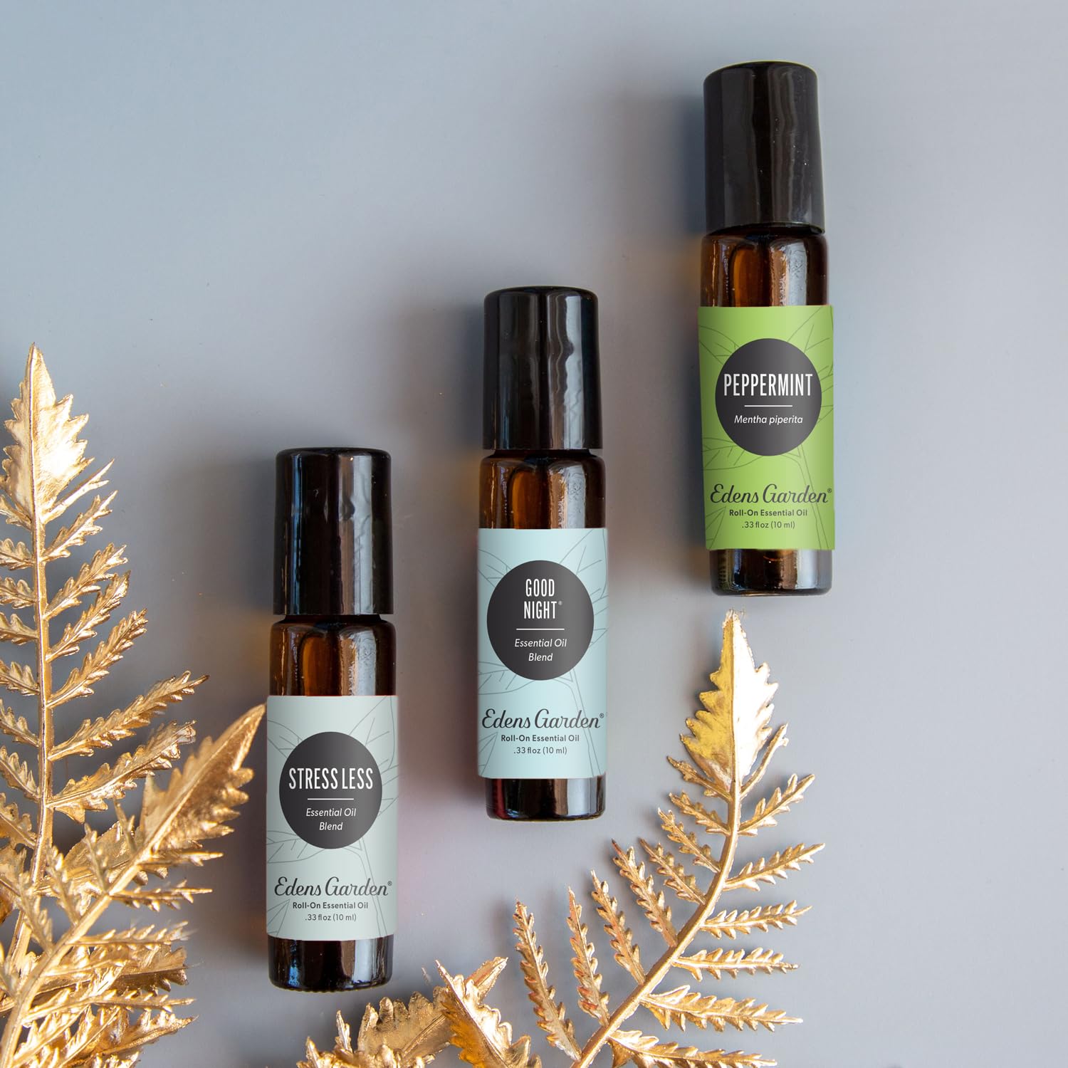Edens Garden Essential Oil Roll-On Set (Good Night, Peppermint, Stress Less)- Aromatherapy Roller Edens Garden uk supplements