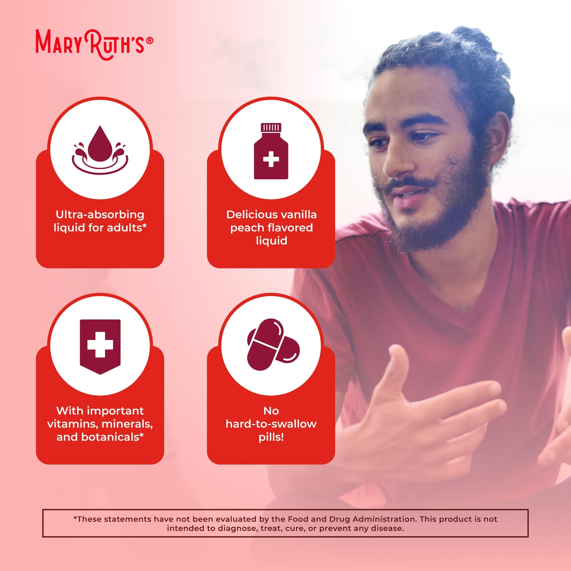 MaryRuth Organics Multivitamin for men | Sugar Free mens Multivitamin | Liquid Vitamins for men | Immune Support Supplement | Cognitive Health & Overall Wellness | Vegan | Non-GMO | 15.22 Fl Oz MARYRUTH'S uk supplements