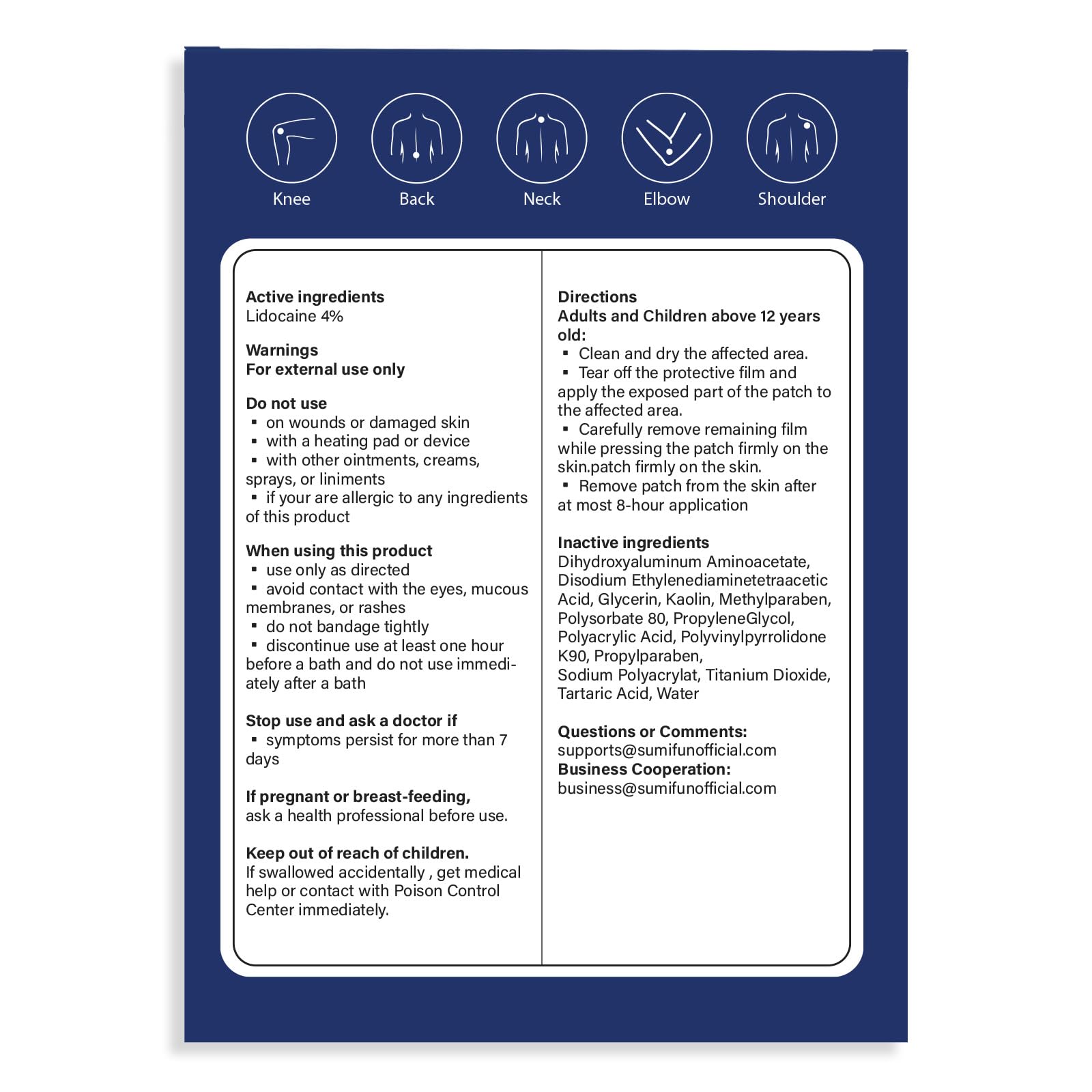 Sumifun 4% Lidocaine Patches Maximum Strength - 30 Count Pain Relief Patches for Back, Shoulder, Elbow, Knee, Muscle & Joint - Lower Back Pain Relief Products - Pain Patches Maximum Strength Lidocaine Sumifun uk supplements