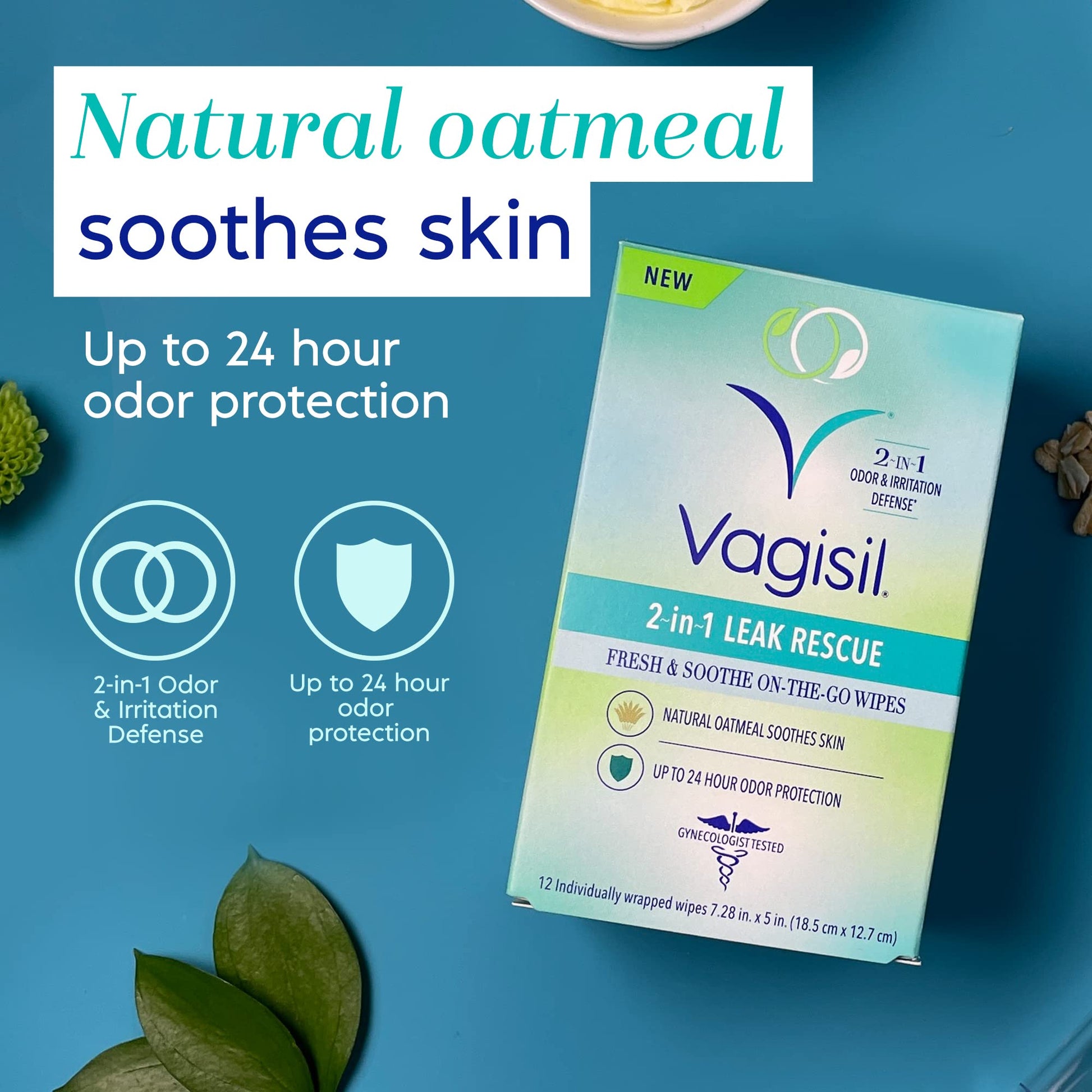 Vagisil 2-in-1 Leak Rescue Intimate Feminine Wipes for Women, Gynecologist Tested Vagisil uk supplements