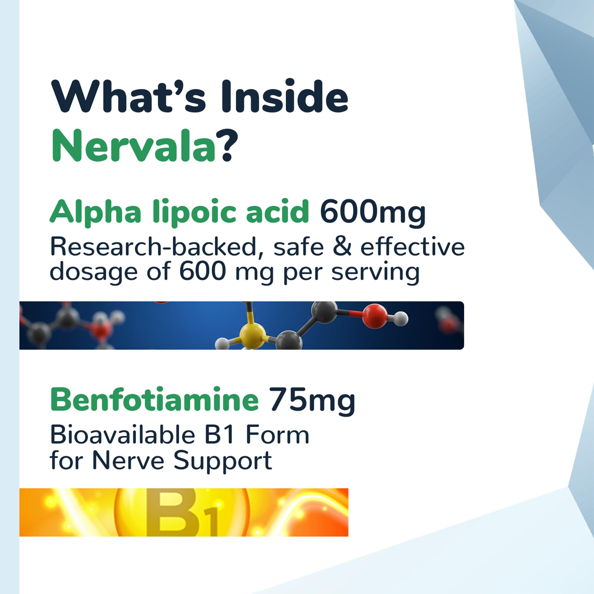Nervala - Alpha Lipoic Acid 600mg - ALA Supplement Antioxidant for Nerve, Energy & Circulation Support- Extra Strength with Benfotiamine - Made in USA, Lab Tested - 30 Capsules, 1 Month Supply Barton Nutrition uk supplements