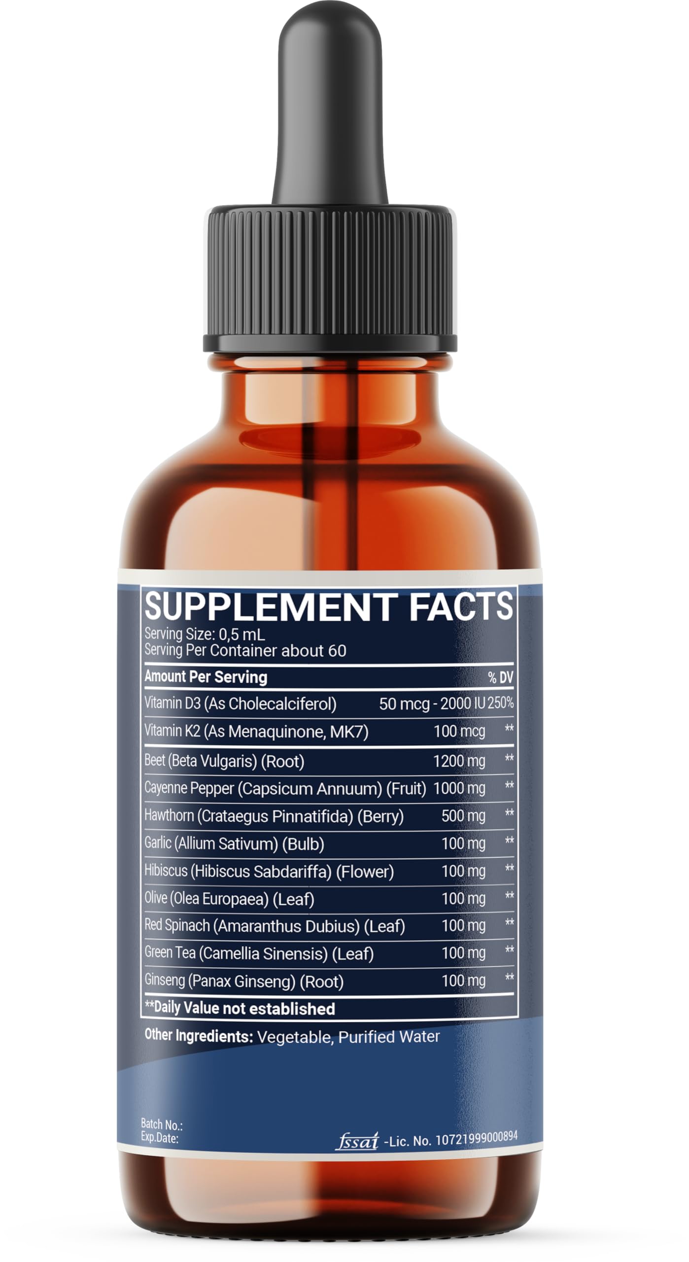 11in1 Beet Root Liquid Drops - Support Overall Wellness - with Vitamin D3, Vitamin K2, Hawthorn Berry, Cayenne Pepper, Garlic, Hibiscus, Olive, Red Spinach, Green Tea - 1 FL Oz - 60 Day Supply Mecisco uk supplements
