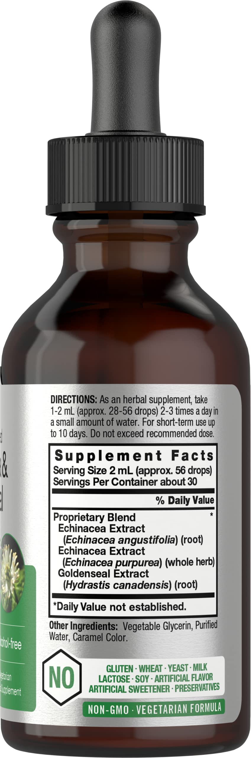 Echinacea Goldenseal Liquid Extract | 2 fl oz | Alcohol Free Tincture Drops | Vegetarian Horbäach uk supplements