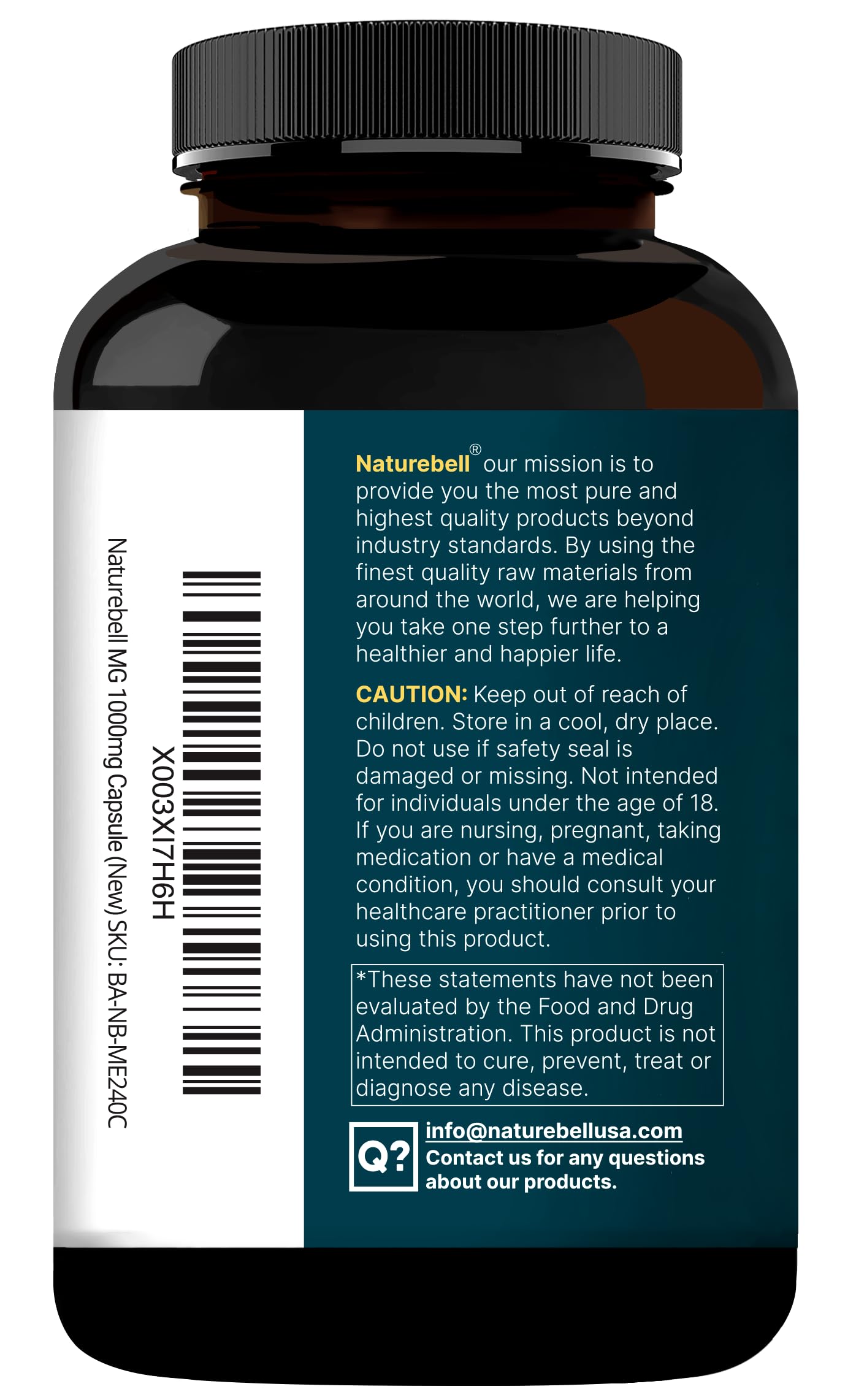 NatureBell Magnesium Glycinate 1,000mg, 240 Capsules | 500mg per Capsule | 100% Chelated & Purified | Sleep, Muscle & Nerve Support | Non-GMO, Gluten-Free NatureBell uk supplements