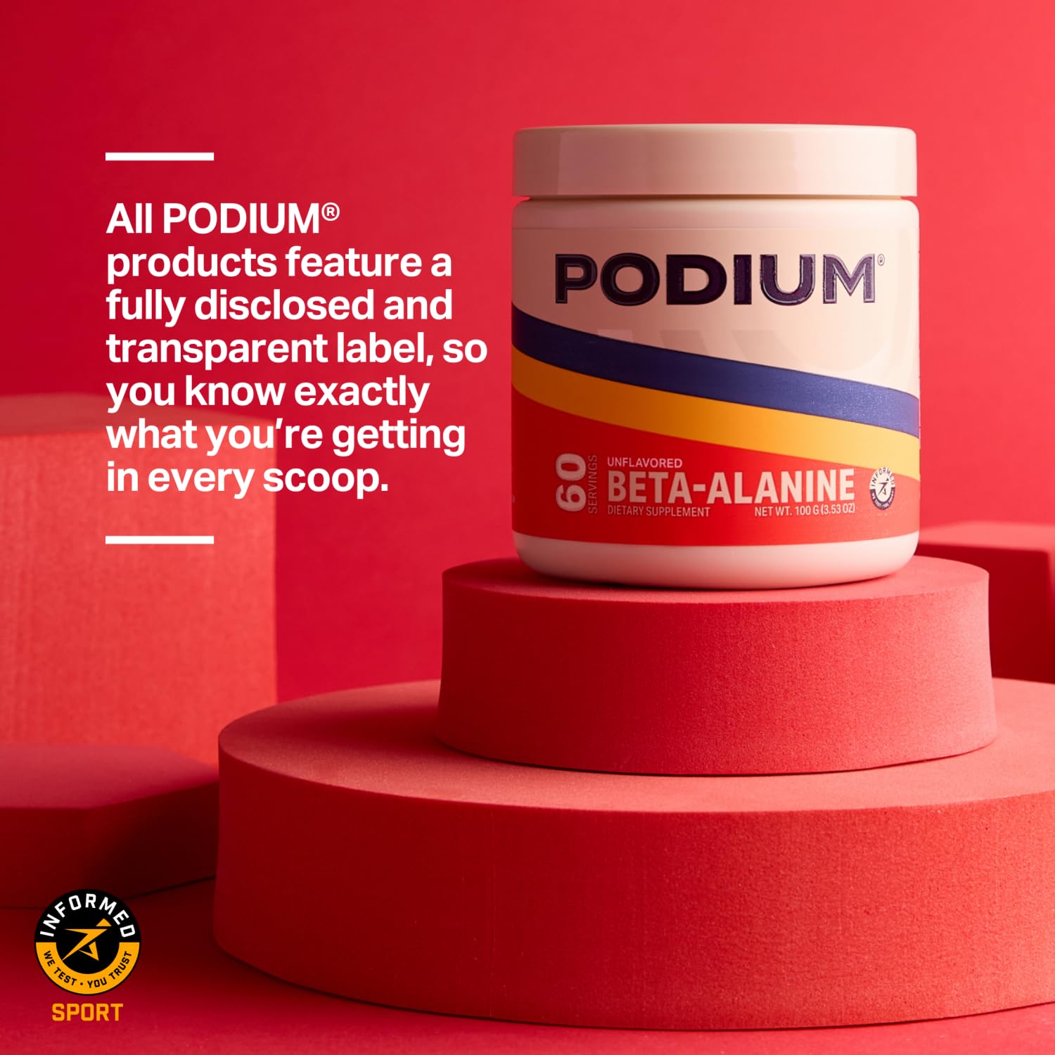 Podium Nutrition, Solos | Beta Alanine, 60 Servings, Unflavored, Boost Athletic Performance Podium Nutrition uk supplements