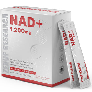 ZenUP Liquid NAD, Extra Strength 1,200mg NAD+ Supplement with CoQ10, Resveratrol, D-Ribose & PQQ for Men & Women, Natural NAD+ Stick for Anti-Aging, Energy, Focus - 30 Packets ZenUP uk supplements