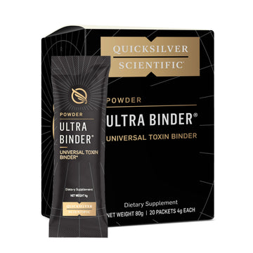 Quicksilver Scientific Ultra Binder Stick Packets - Multi Binder with Bentonite Clay Powder, Zeolite Detox & Charcoal - Supplement for Gut Support & The Body's Toxin Removal Process (20 Sticks) Quicksilver Scientific uk supplements