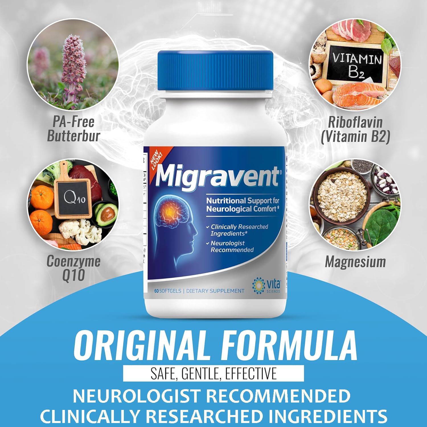 Vita Sciences Migravent – Advanced Nutritional Formula with Magnesium, CoQ10, Vitamin B2, and Butterbur for Brain and Circulatory Wellness – 60 Capsules Vita Sciences uk supplements