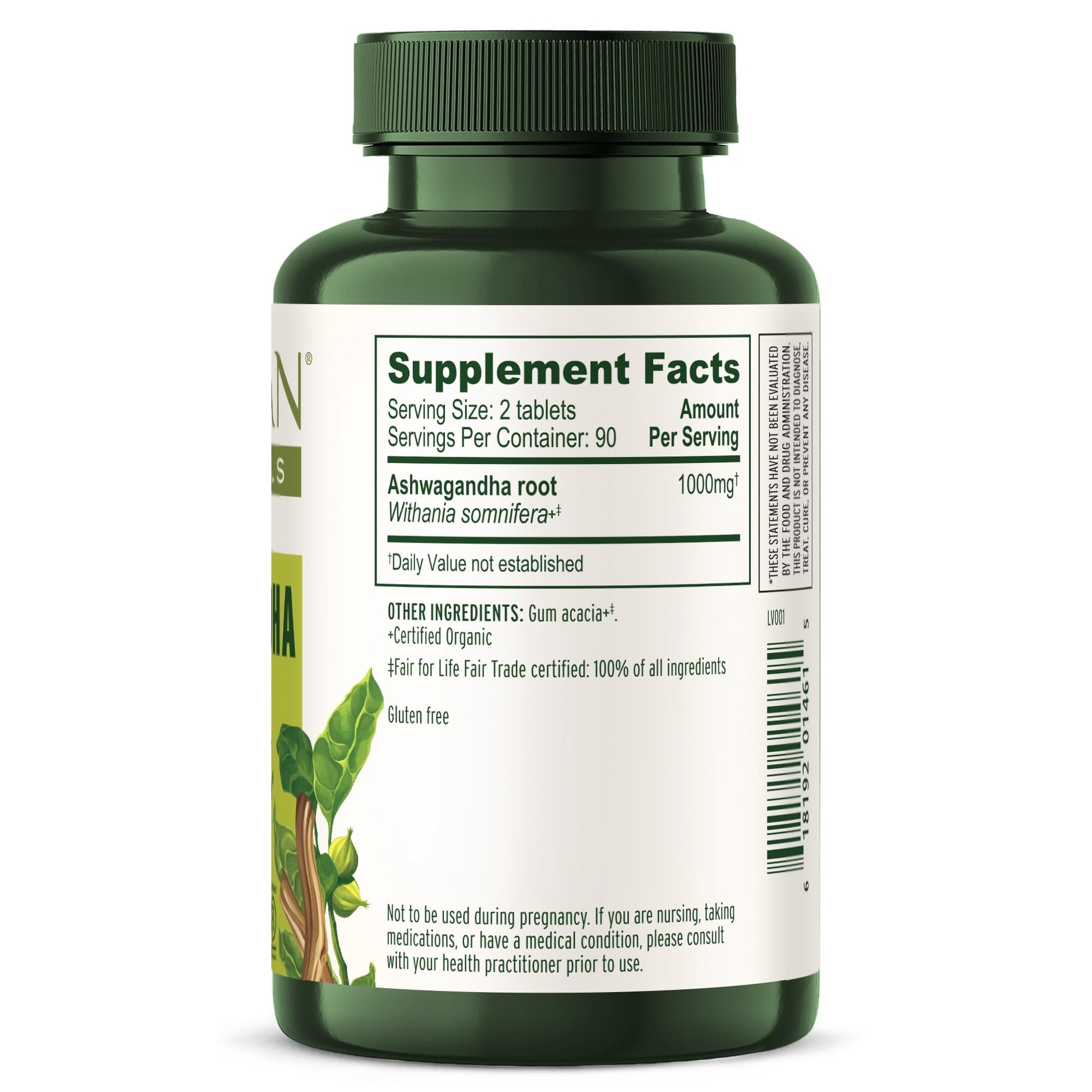 Banyan Botanicals Organic Ashwagandha - 1000mg per Serving - Cortisol Manager & Stress Relief Supplement - Adrenal Support for Mood, Restful Sleep & Muscle Recovery - 180 Tablets - Non-GMO, Vegan* Banyan Botanicals uk supplements