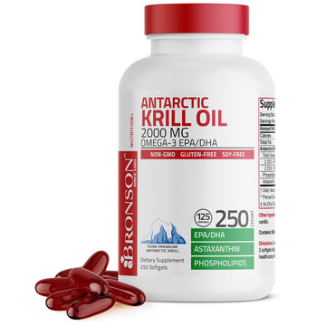 Bronson Antarctic Krill Oil 2000 mg with Omega-3s EPA, DHA, Astaxanthin and Phospholipi Bronson uk supplements