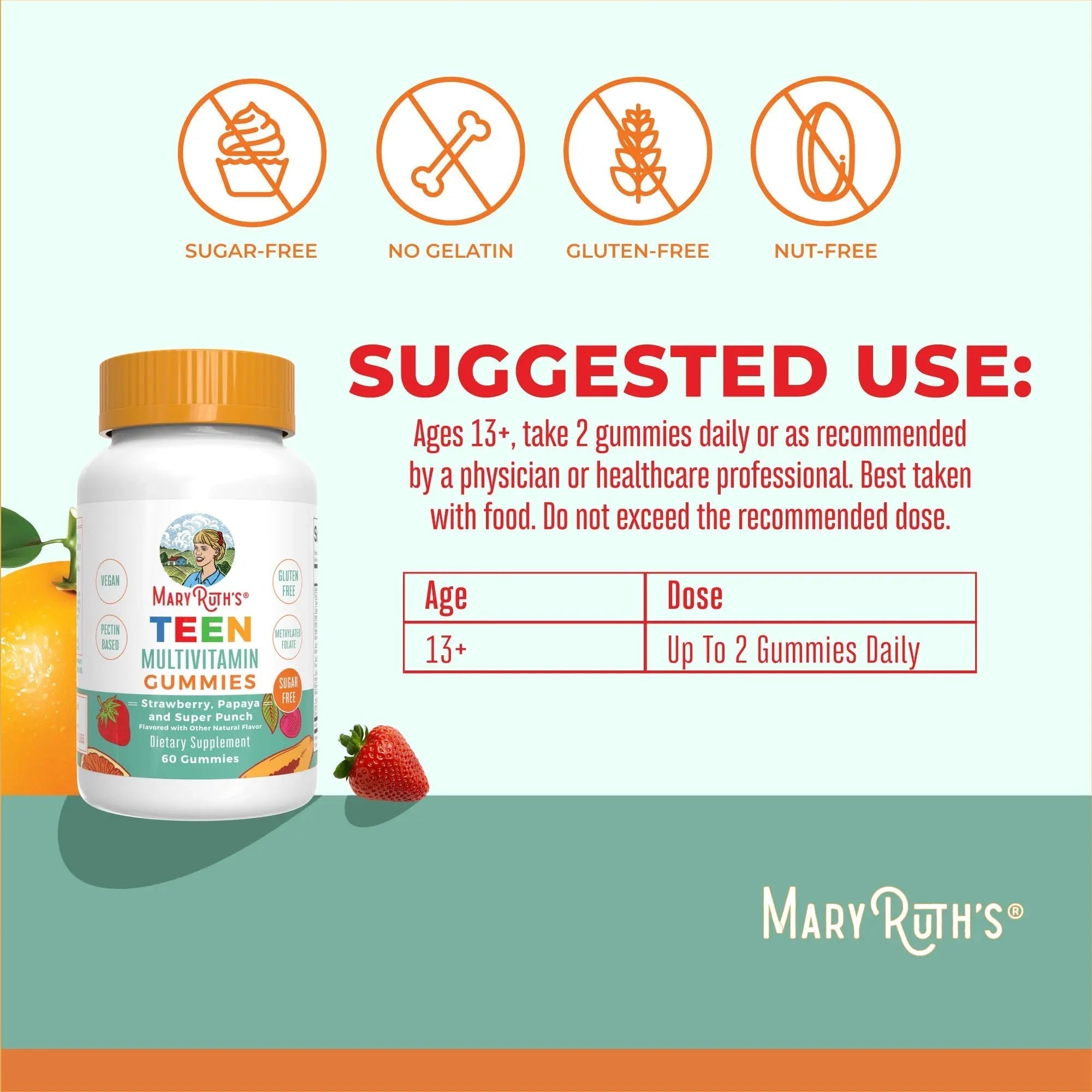 MaryRuth Organics Multivitamin for Teens | Teen Multivitamin Multimineral Gummies with Vitamin B, C, D and E, Biotin, Zinc MaryRuth Organics uk supplements