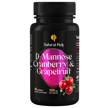 Natural Pick D-Mannose - Cranberry & Grapefruit – Cranberry Pills, UTI Treatment and Fast Relief for Women | Urinary Tract & Bladder Support. 90 Vegan Capsules, D mannose Supplements for Women Natural Pick uk supplements