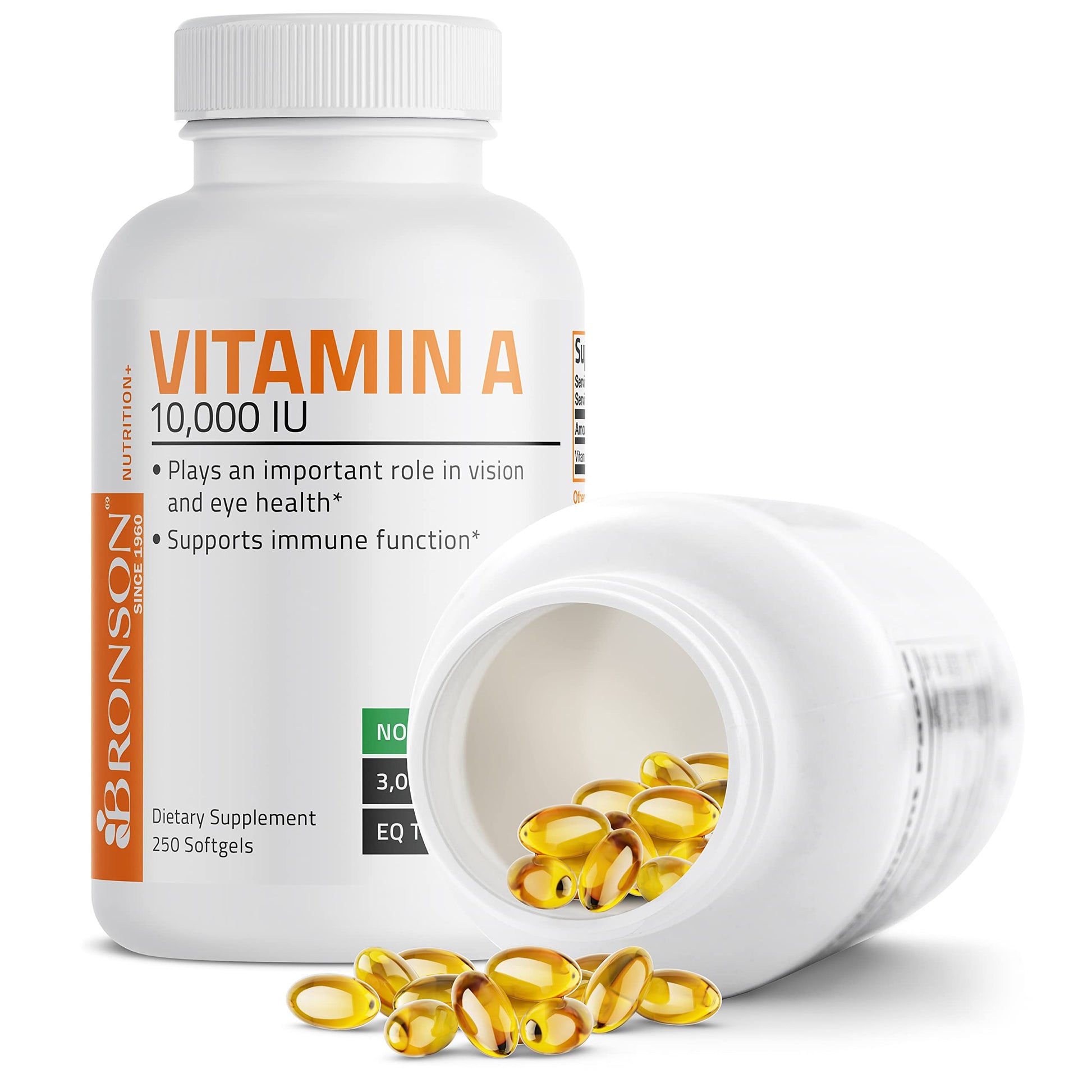 Bronson Vitamin A 10,000 IU Premium Non-GMO Formula Supports Healthy Vision Bronson uk supplements