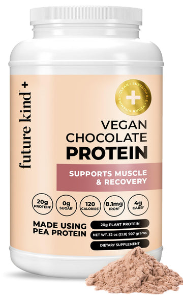 Future Kind Vegan Protein Powder, Chocolate, Pea Plant Protein for Lean Muscle with Iron & Fiber, Whey-Free, Sugar-Free, Soy-Free, Non-Dairy (34 Servings) Future Kind uk supplements