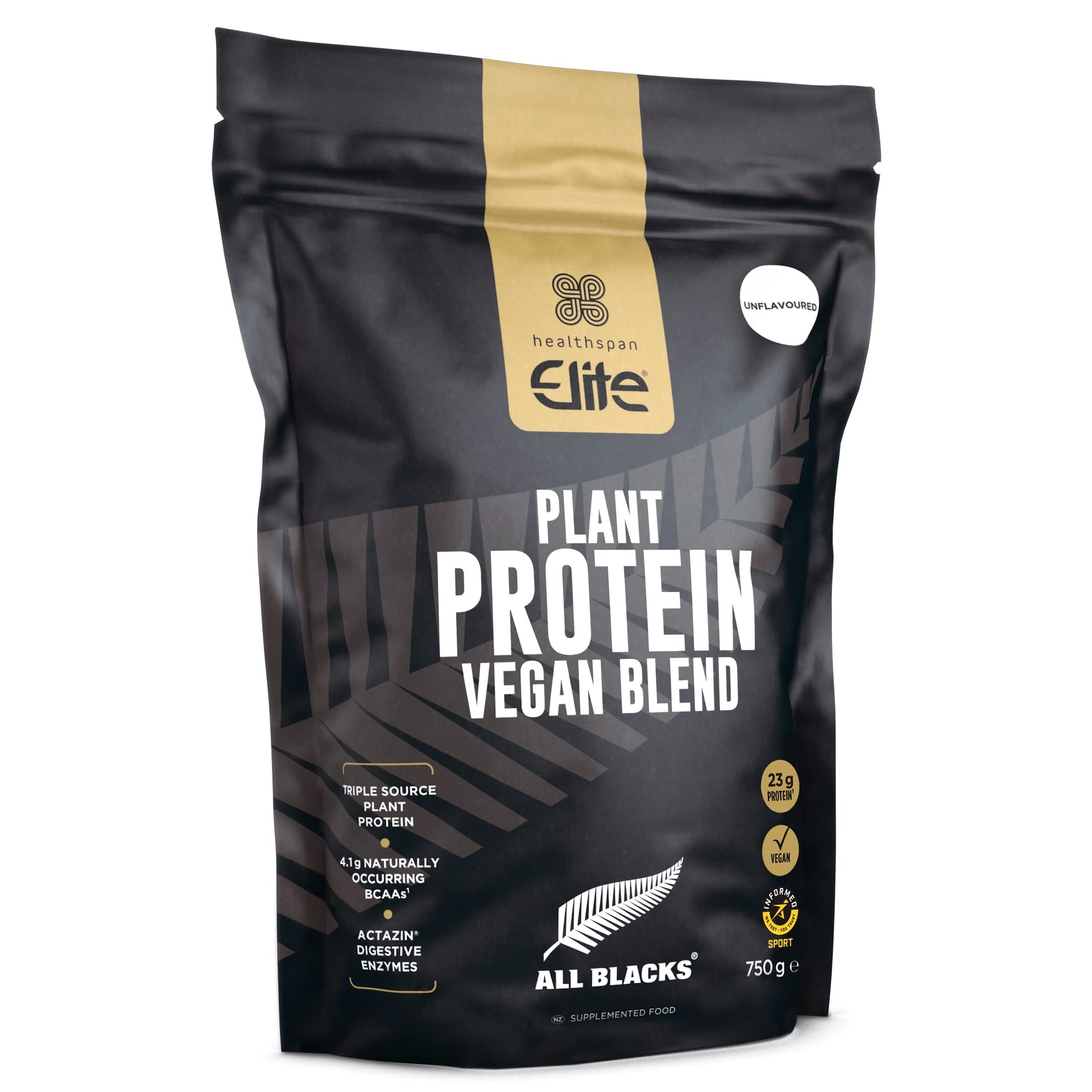 Healthspan Elite Plant Protein Vegan Blend (750g) | All Blacks Partner | 23g Protein Per Serving Healthspan Elite uk supplements