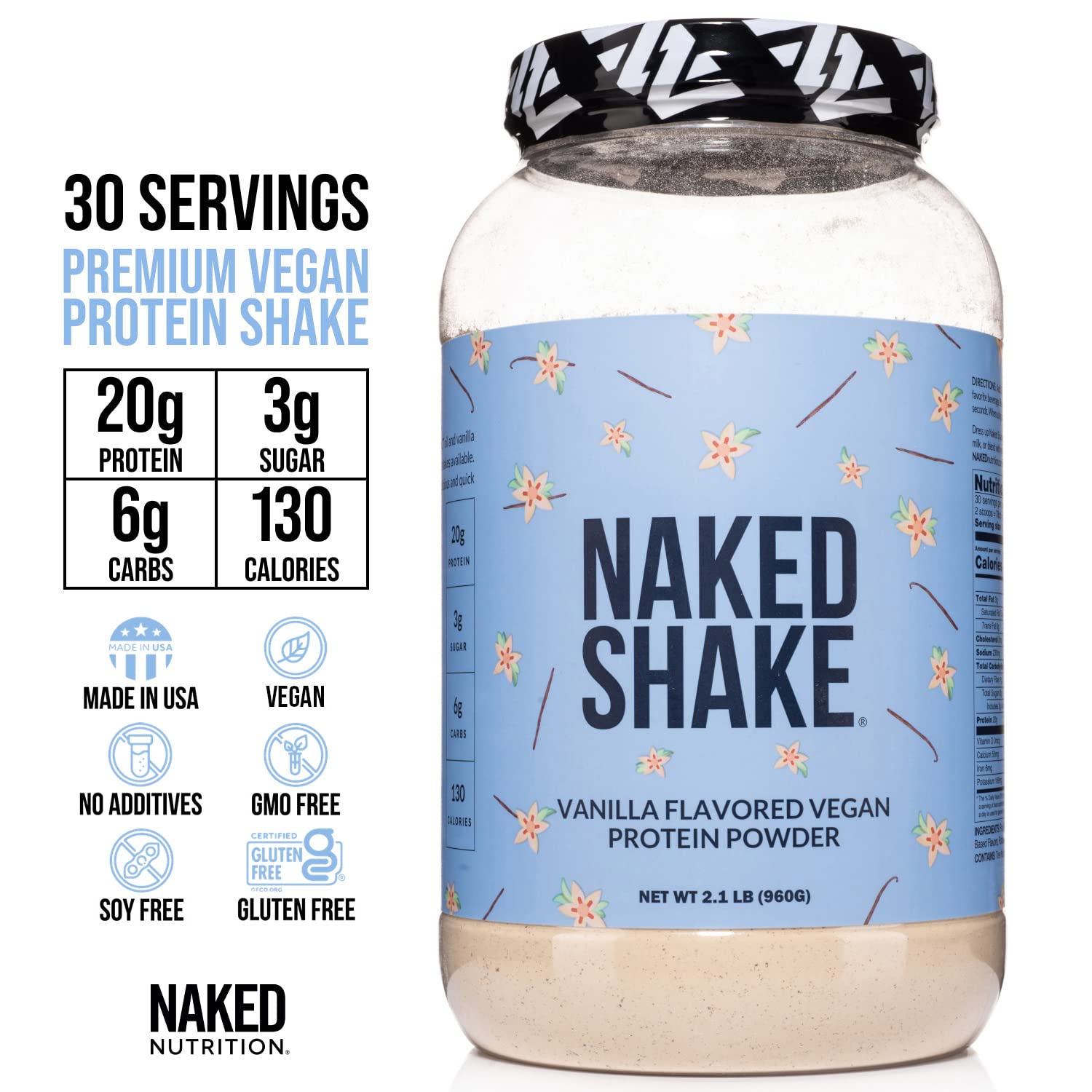 NAKED nutrition Naked Shake - Vanilla Protein Powder - Plant Based Protein Shake NAKED uk supplements