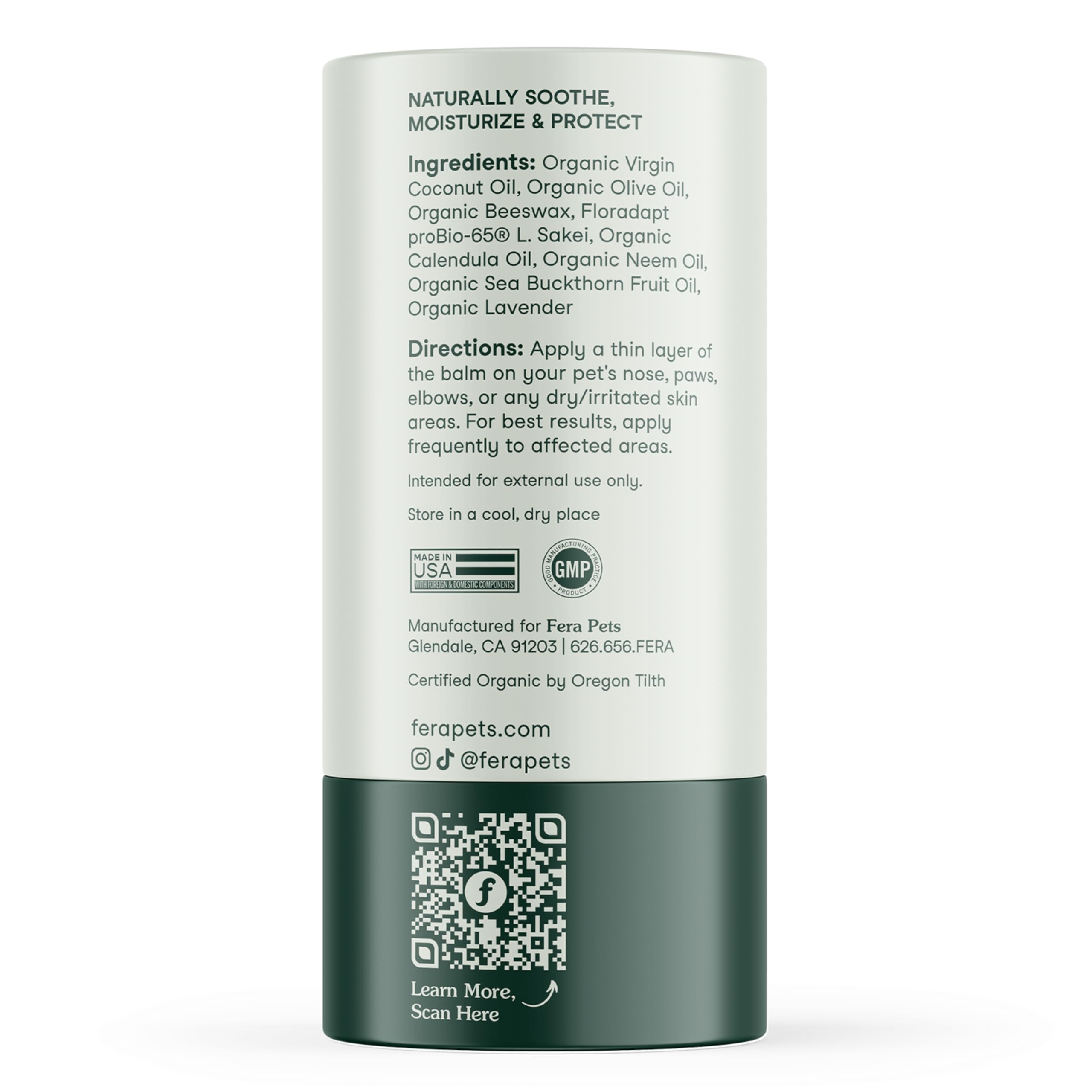 Fera Pets PawBiome® - Cat & Dog Balm for Paws and Nose with Postbiotics - Encourages Skin Recovery - Balances Skin Microbiome - Supports The Skin's Natural Barrier - 2 oz Stick Fera Pets uk supplements