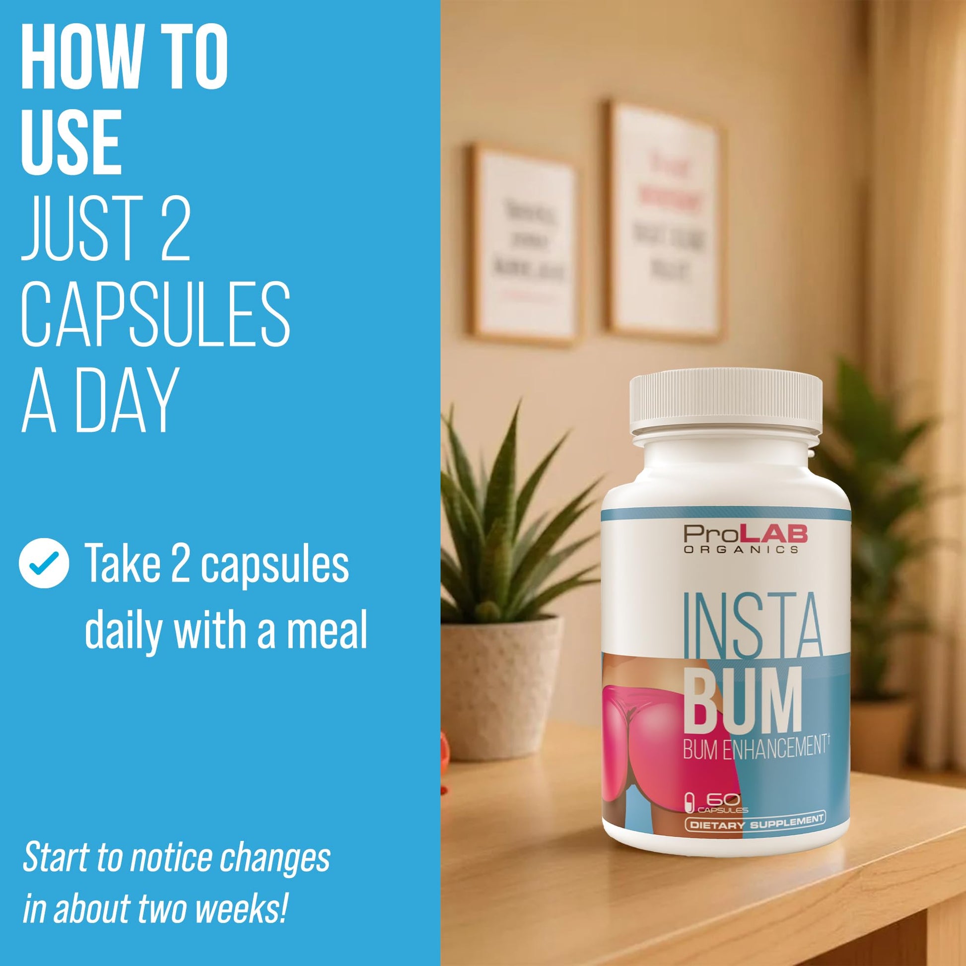ProLab Organics InstaBum Bum Enhancement Pills – Lift, Shape, and Fill Glutes – Fast Growth for Bigger Butt and Hips – No Gummies. Visible Results in 1-2 Weeks ProLab Organics uk supplements